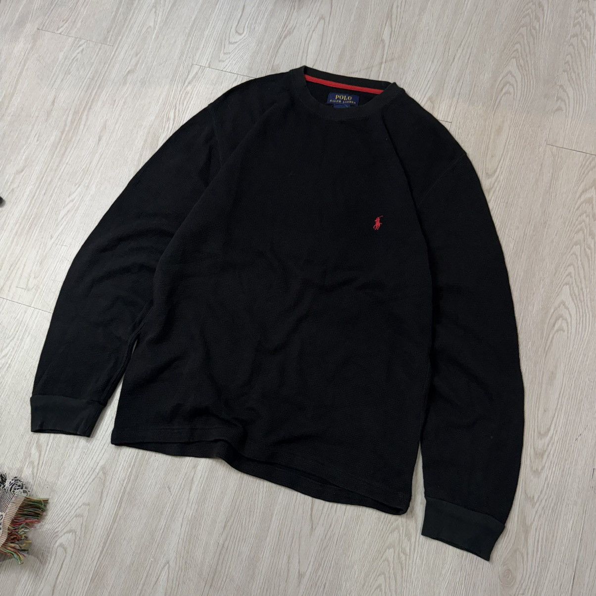 Polo Ralph Lauren POLO RALPH LAUREN waffle cotton longsleeve black Size US M / EU 48-50 / 2 - 2 Thumbnail