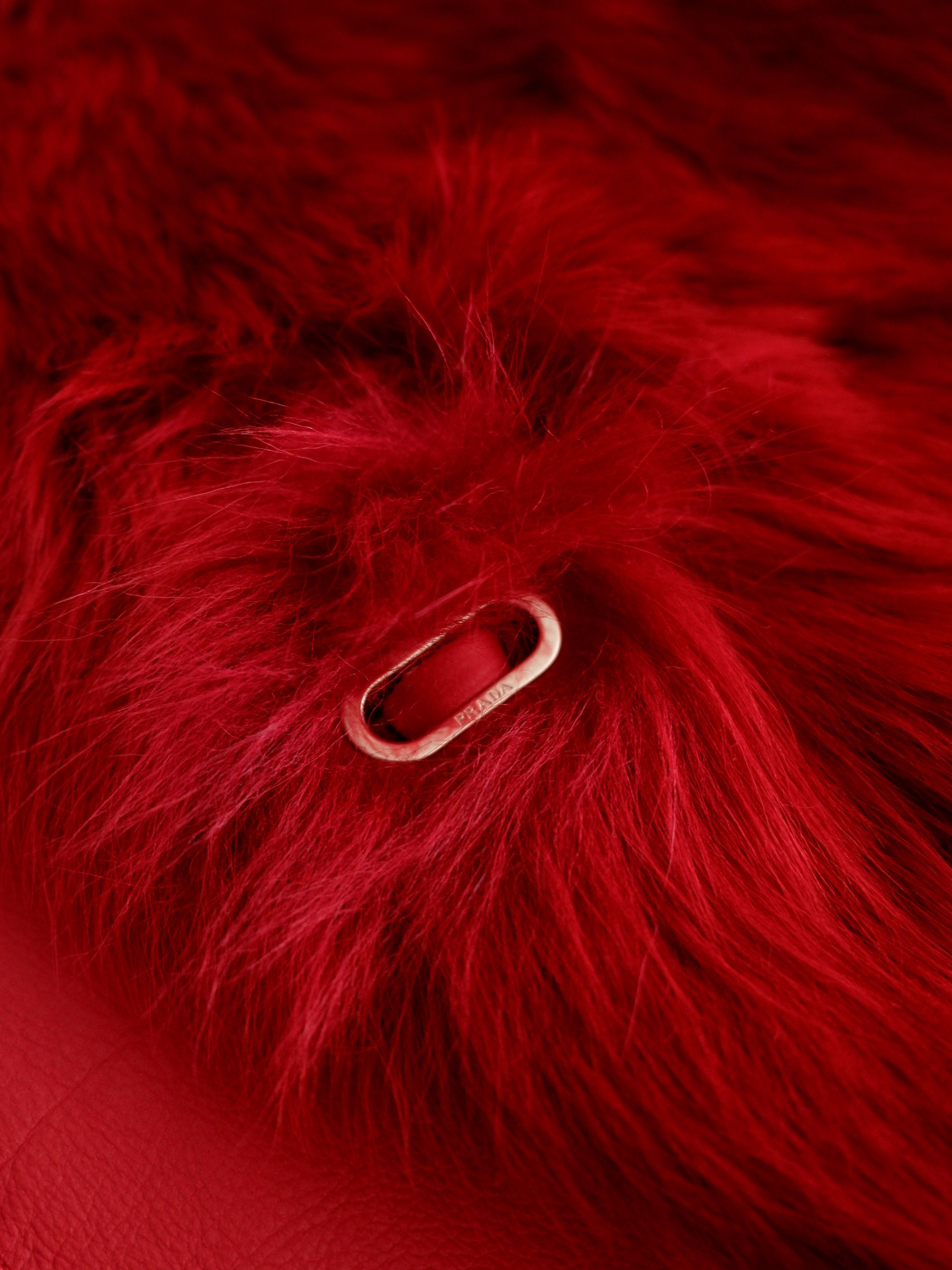 Prada Last drop! Prada red dyed sheep fur coat AW17 Size S / US 4 / IT 40 - 9 Thumbnail