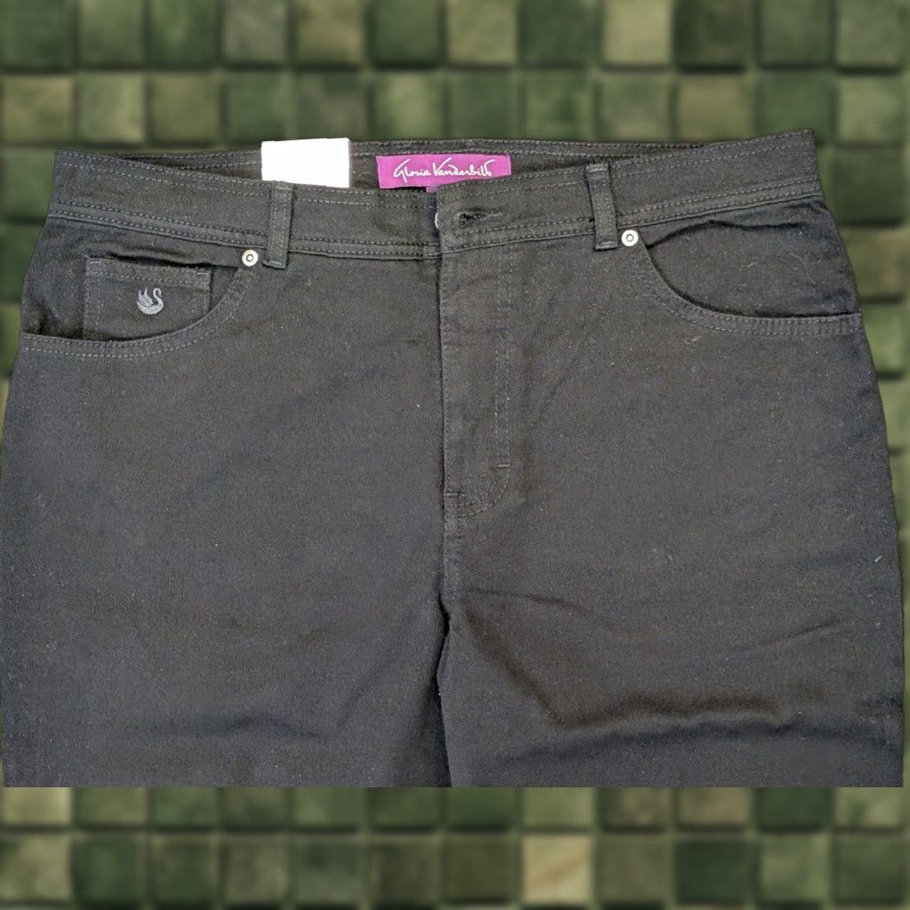 Gloria Vanderbilt Gloria Vanderbilt Amanda NWT Classic Fit 14 Stretch Short Womens Black Jeans Size 36" / US 14 / IT 50 - 1 Thumbnail