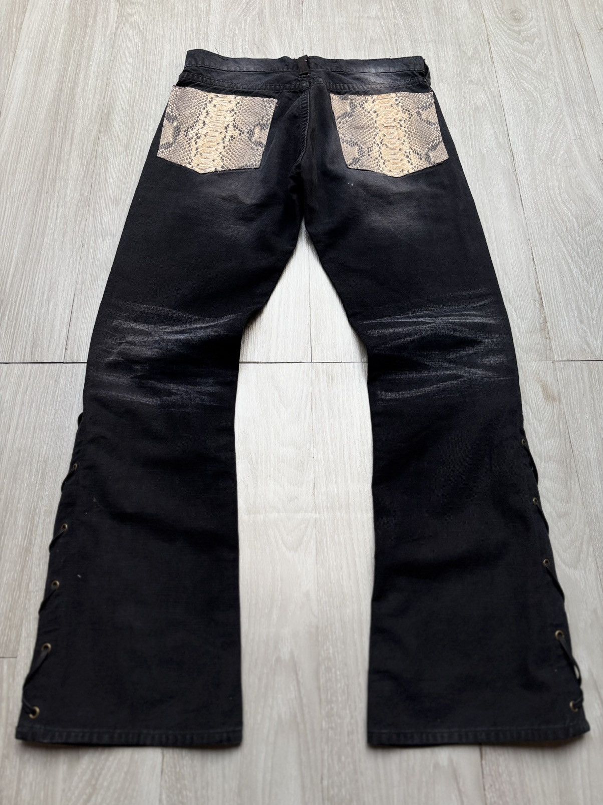 Japanese Brand FULLCOUNT lace up flare jeans Size US 28 / EU 44 - 3 Thumbnail