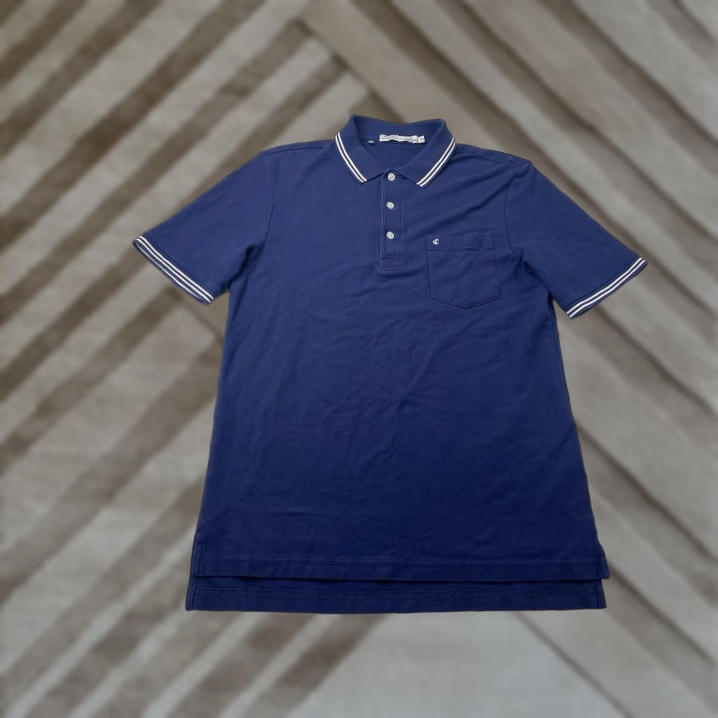 Vintage Criquet Polo Shirt Mens M Blue Cotton Short Sleeve Slim Island? Size US M / EU 48-50 / 2 - 1 Thumbnail