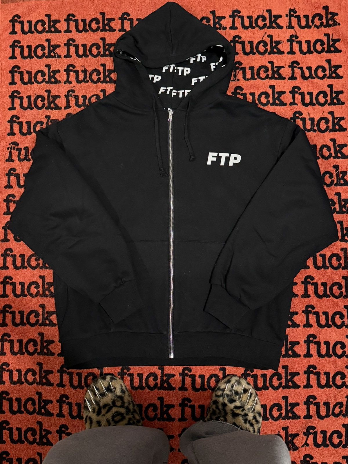 Fuck The Population Black FTP Full Zip Up Hoodie Reversible Logo Size US XL / EU 56 / 4 - 1 Thumbnail