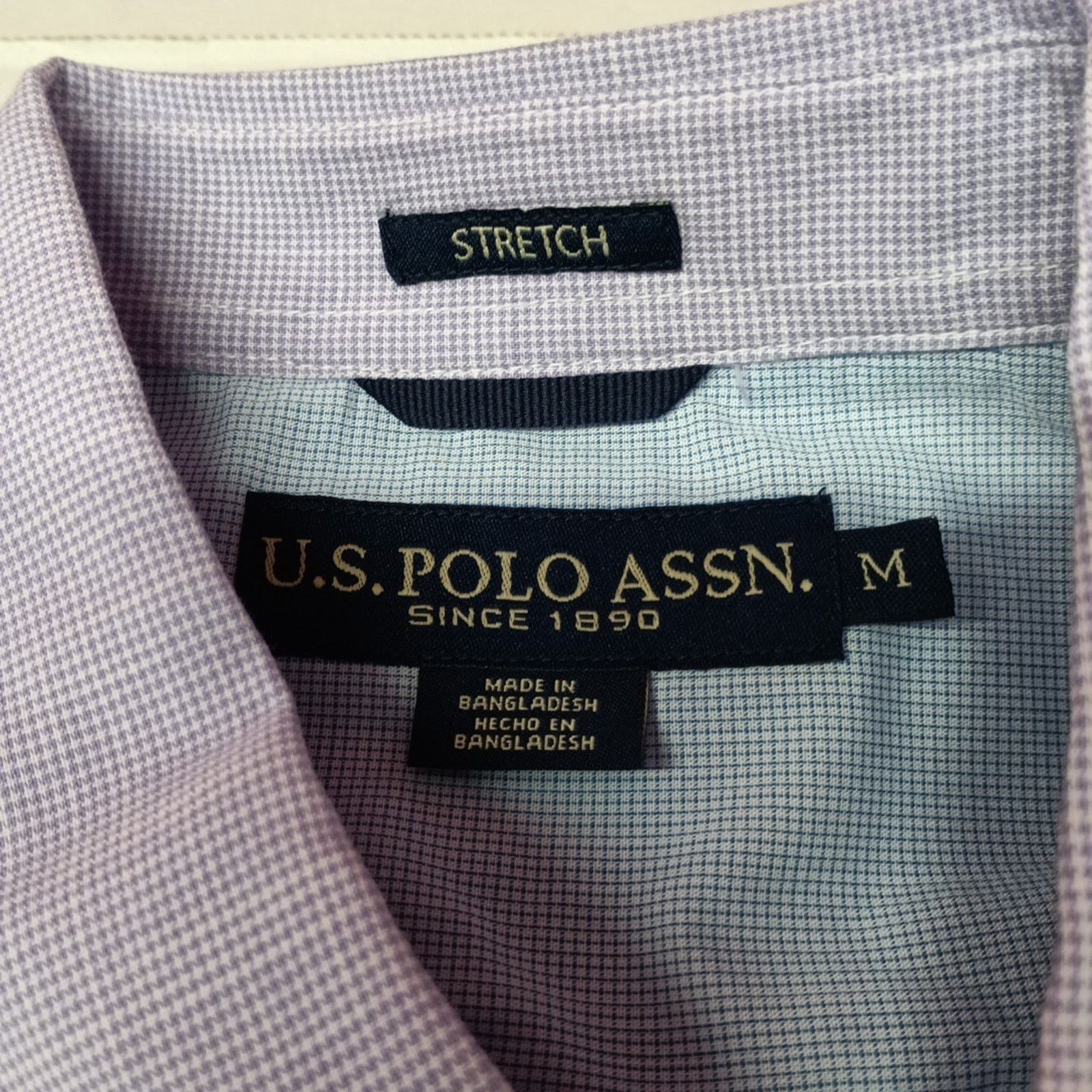 U.S. Polo Assn. U.S. Polo Assn. Button Woven Shirt Men's M Violet Checkered Size US M / EU 48-50 / 2 - 4 Thumbnail