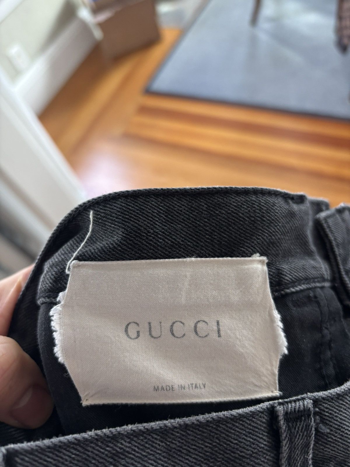 Gucci Washed Black Web Cuff Skinny Denim Size US 31 - 5 Thumbnail
