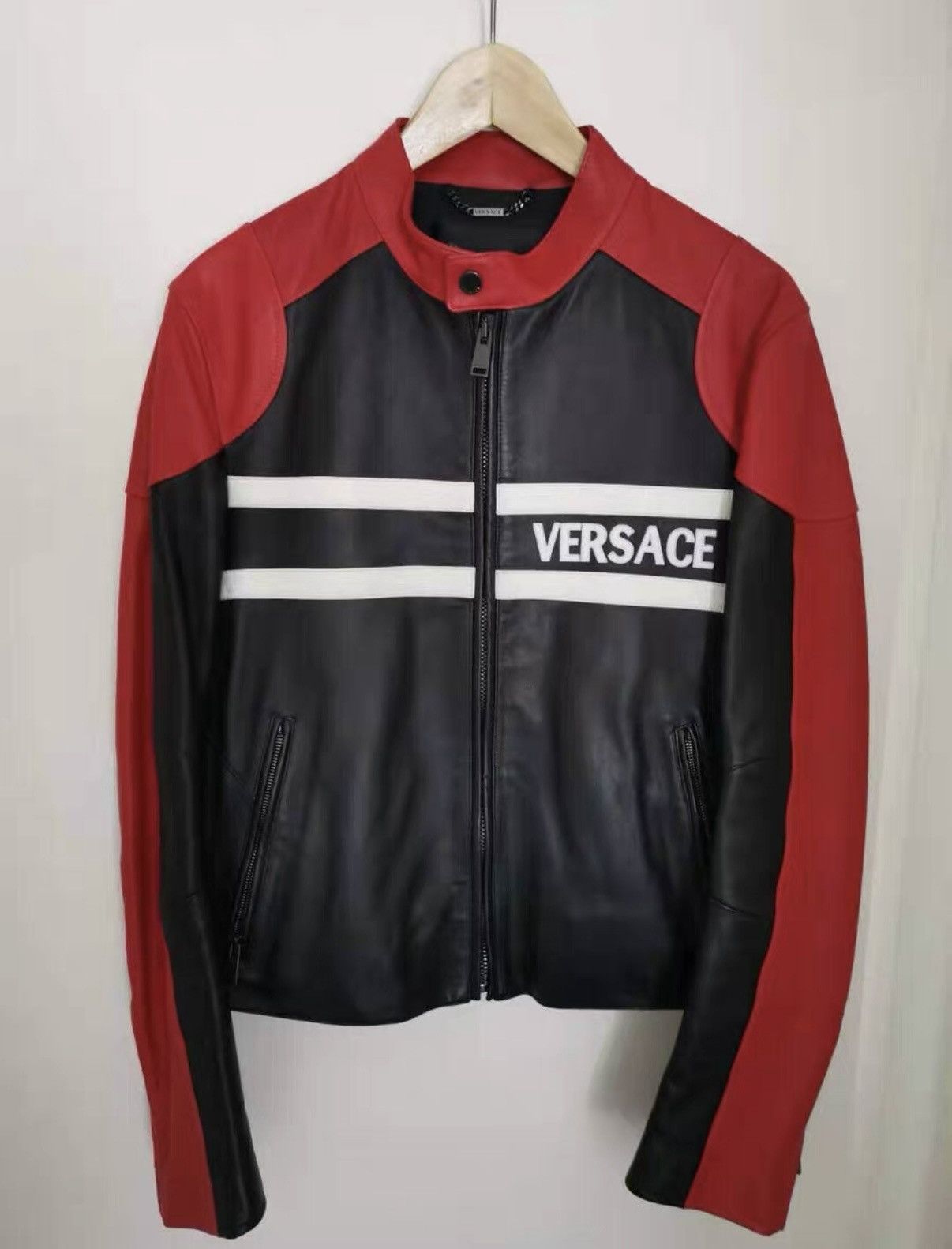 Versace VERSACE Mainline Men's Leather Biker Jacket Size US S / EU 44-46 / 1 - 1 Thumbnail
