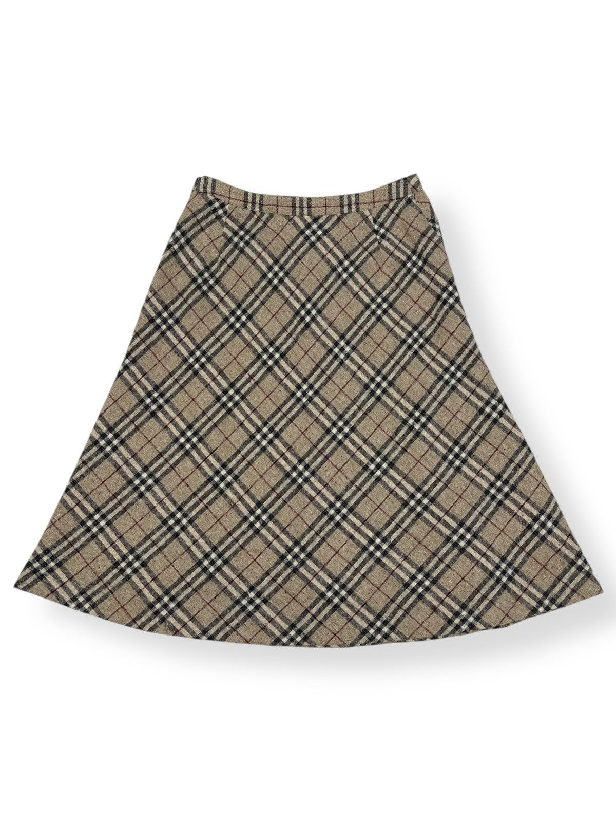 Burberry Vintage Burberry London Nova Check Wool Blend Midi Skirt Size 29" - 2 Thumbnail