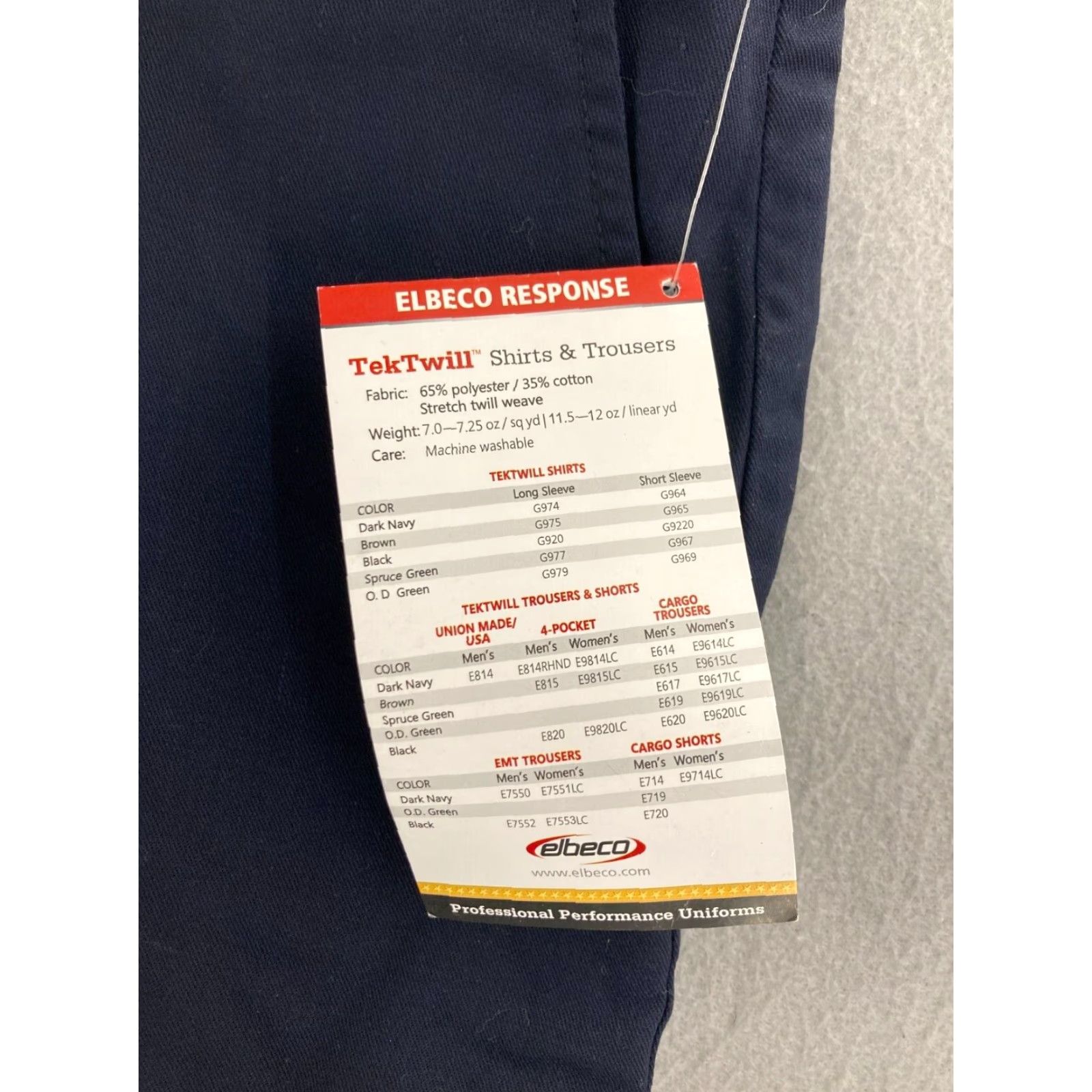 Vintage Elbeco Police Pants Mens 52R x 36 Blue Cotton Blend Unhemmed Size US 36 / EU 52 - 7 Thumbnail