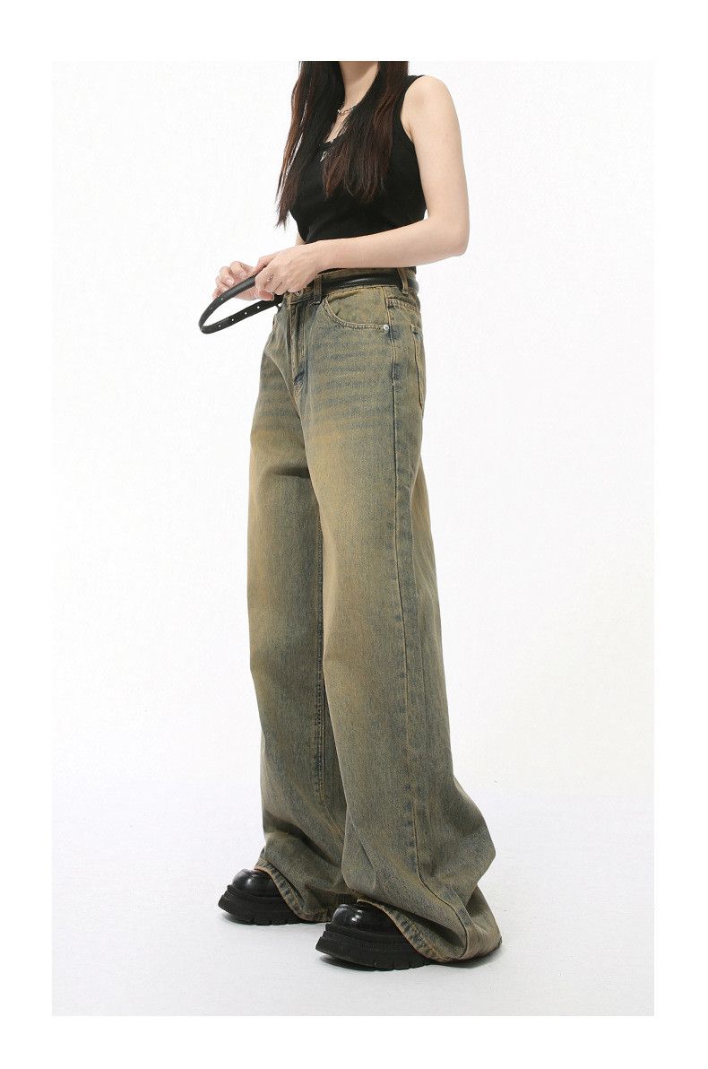 Vintage Retro distressed washed wide-leg jeans for men Size US 32 / EU 48 - 5 Thumbnail