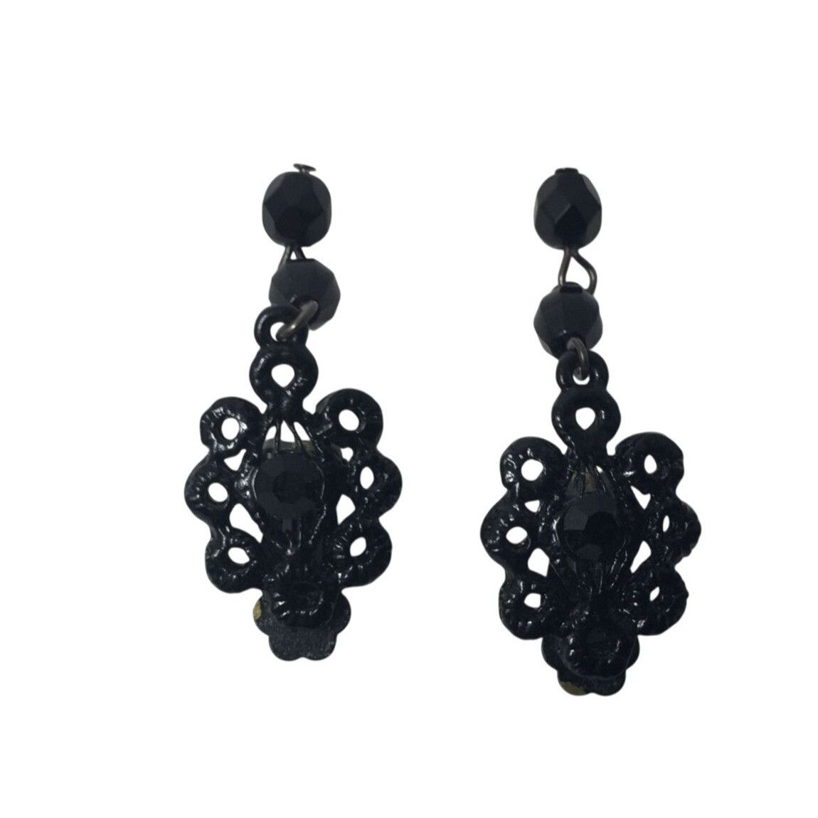 Other Womens Beautiful Black Drop Clip On Earrings Size ONE SIZE - 1 Thumbnail