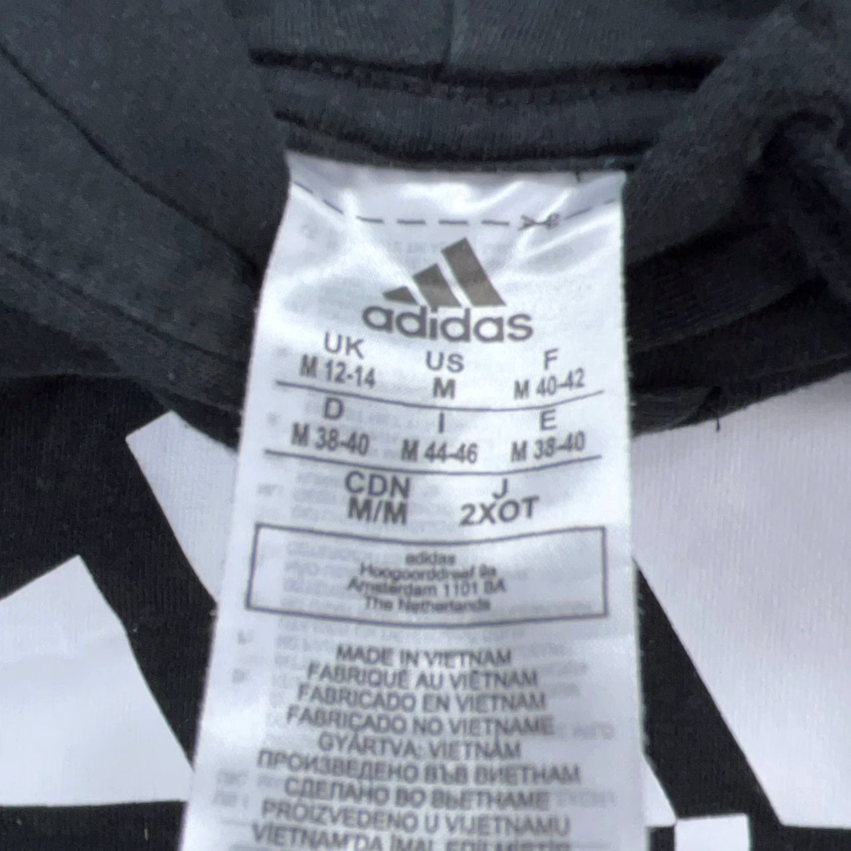 Adidas Adidas Hoodie Women Medium Black White Sweatshirt Spell Out Pullover Size M / US 6-8 / IT 42-44 - 2 Thumbnail