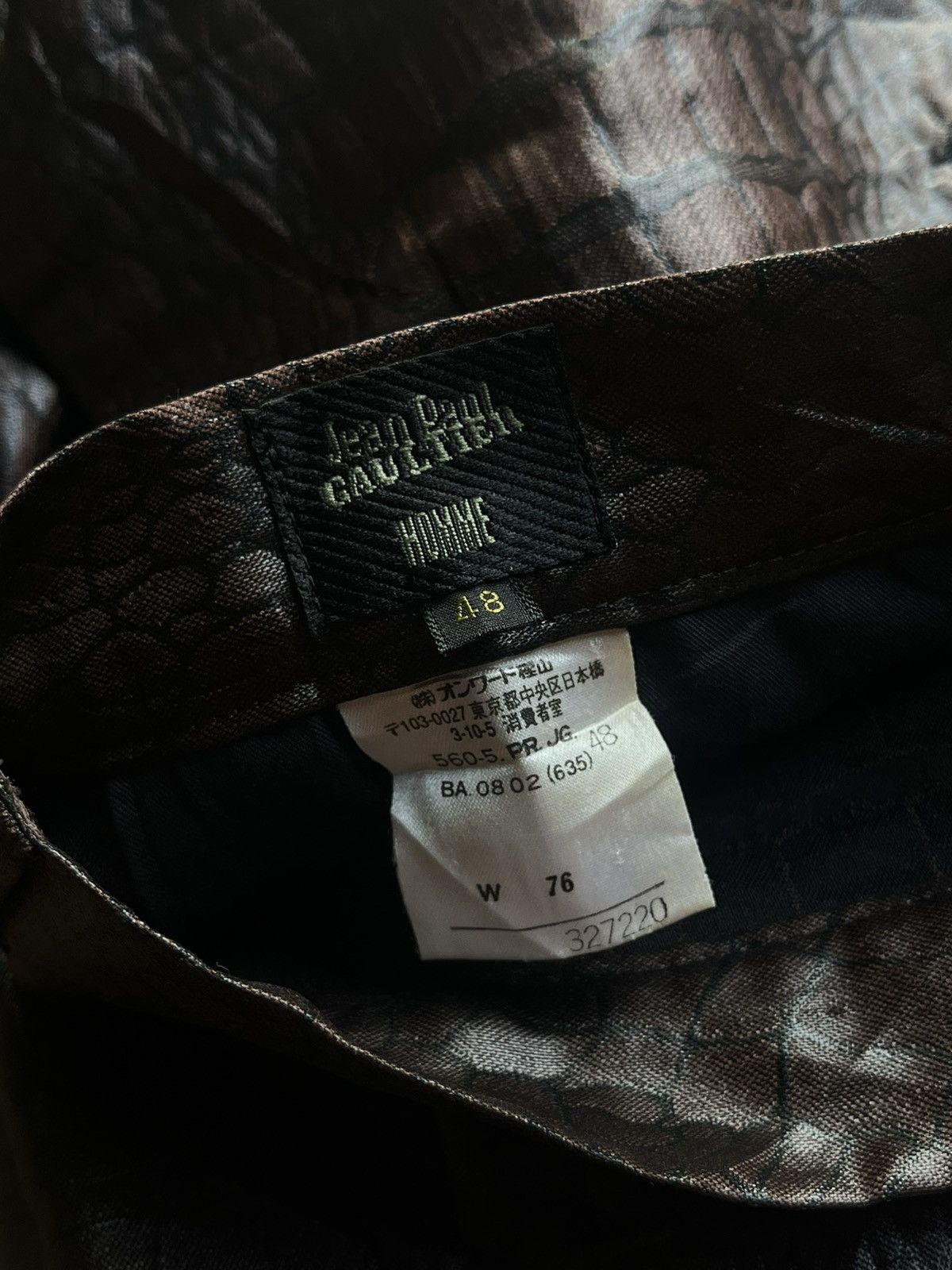 Jean Paul Gaultier JEAN PAUL GAULTIER HOMME JPG CROCODILE LEATHER EFFECT PANTS Size US 30 / EU 46 - 11 Thumbnail