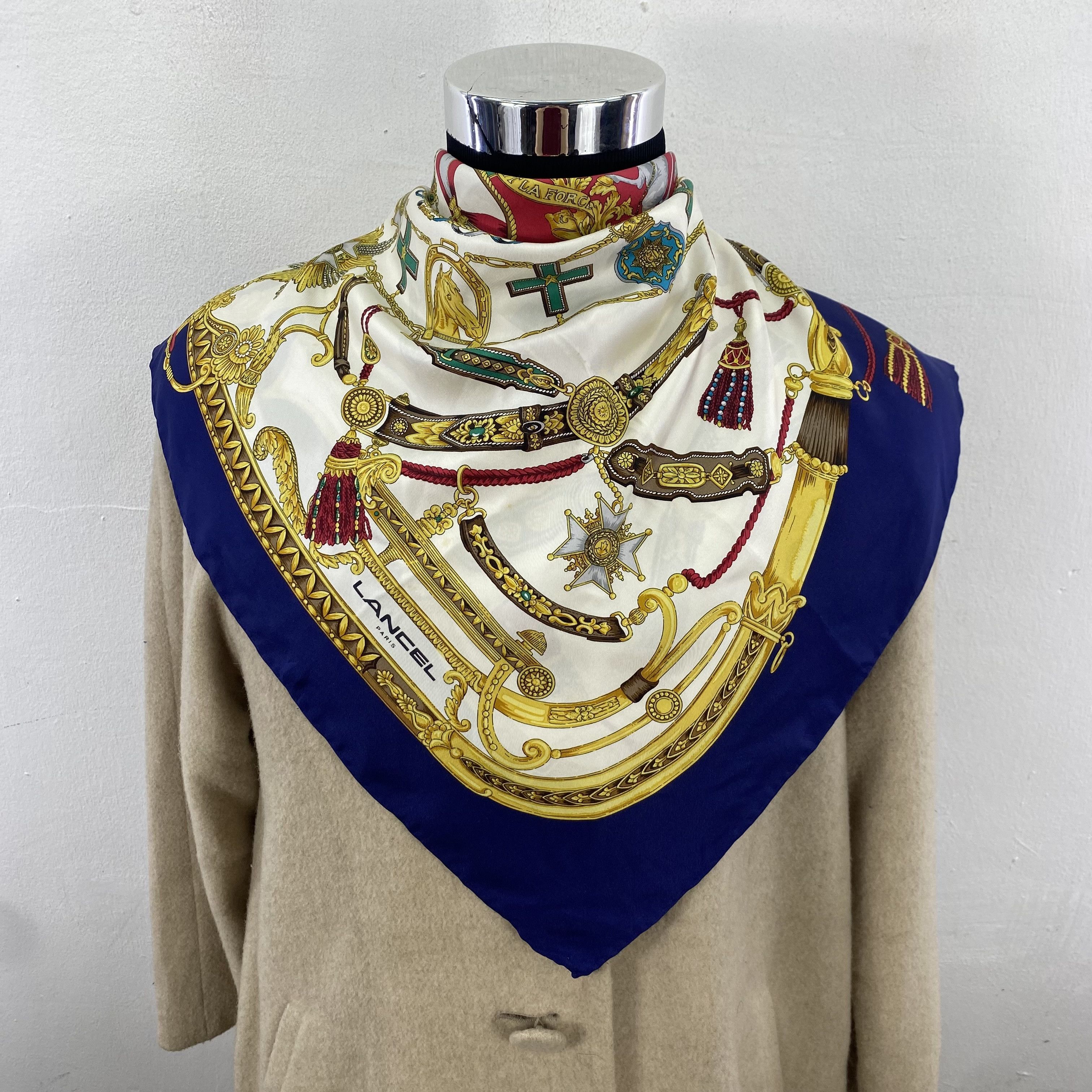 Lancel × Vintage Vintage 90s Lancel Silk Scarf H277P Size ONE SIZE - 1 Thumbnail
