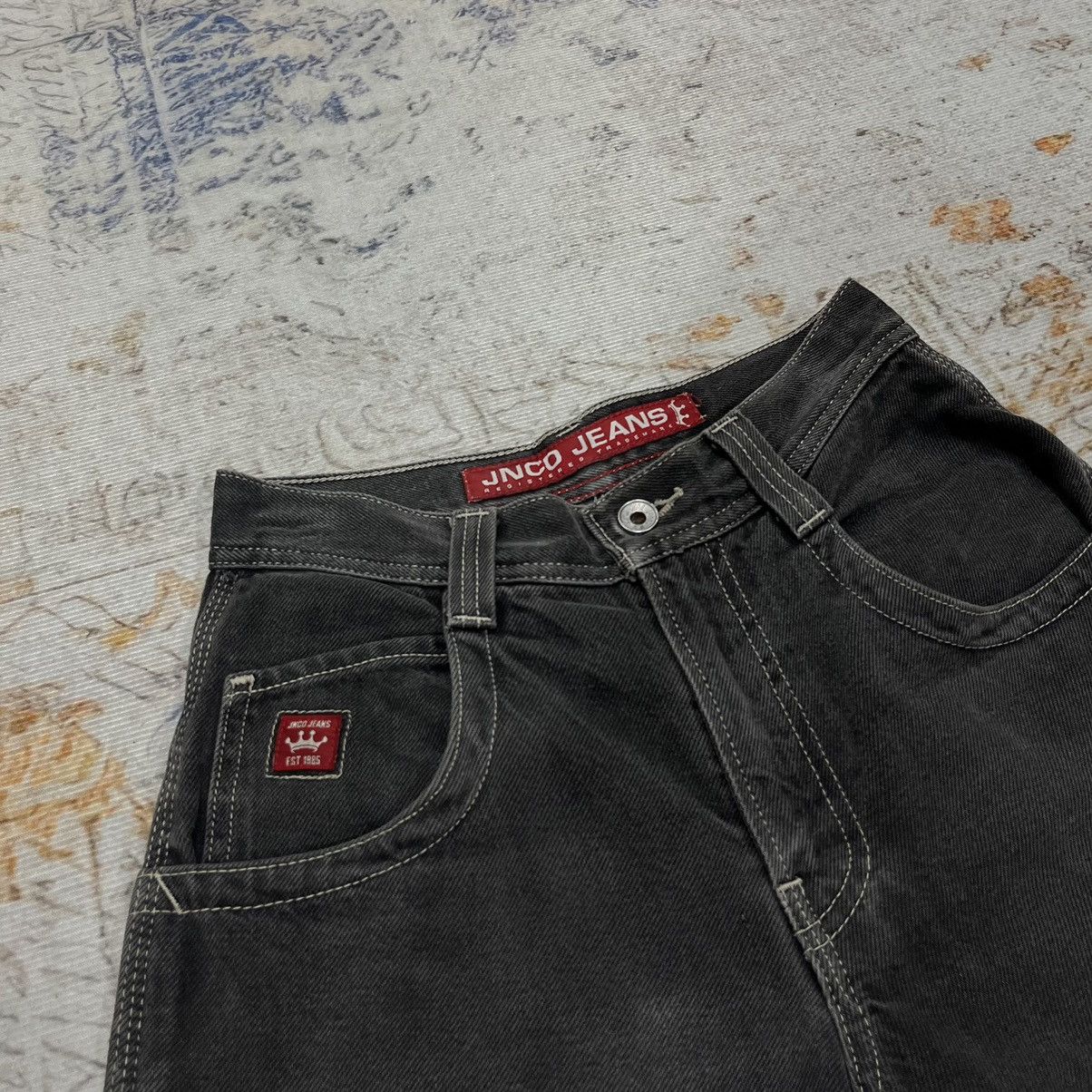 JNCO Rare‼️ Vintage JNCO Crown Logo Jorts Size US 27 - 3 Thumbnail