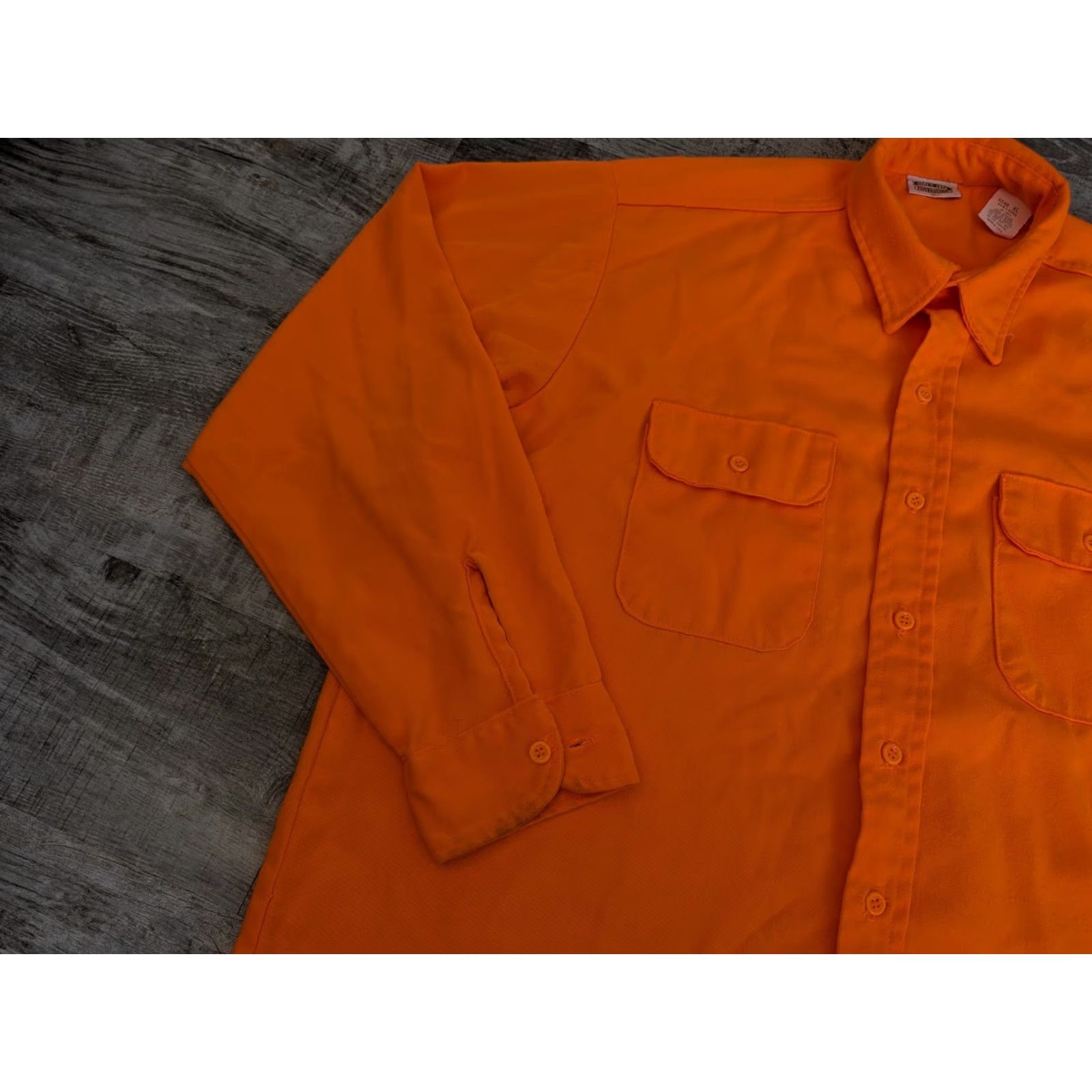 Hunter VINTAGE Five Brother Long Sleeve Button Up Shirt Mens Hunter Orange USA Made XL Casual Workwear Shirts Size US XL / EU 56 / 4 - 4 Thumbnail