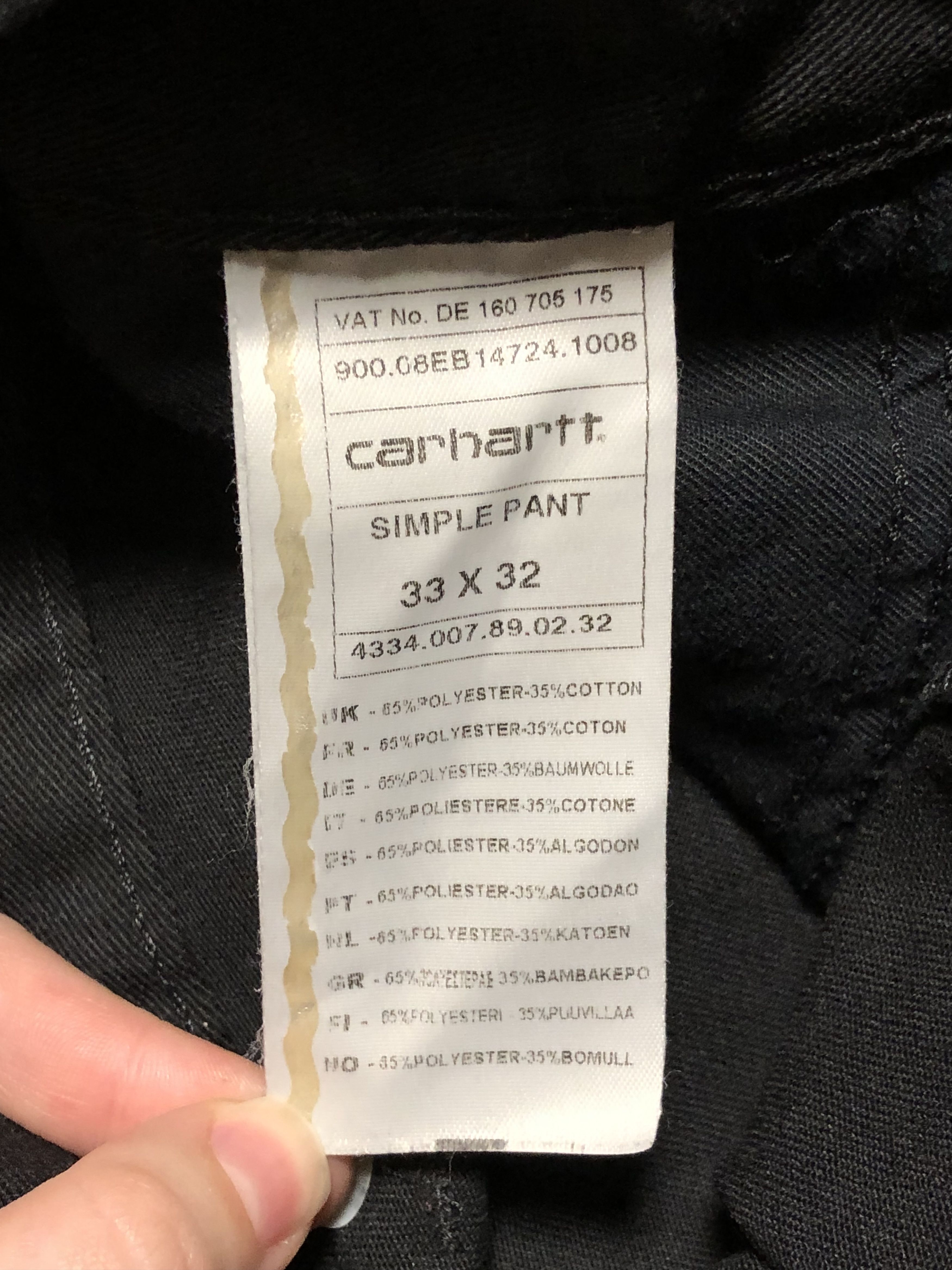 Carhartt Carhartt Vintage Simple Pants Black Size US 33 - 5 Thumbnail