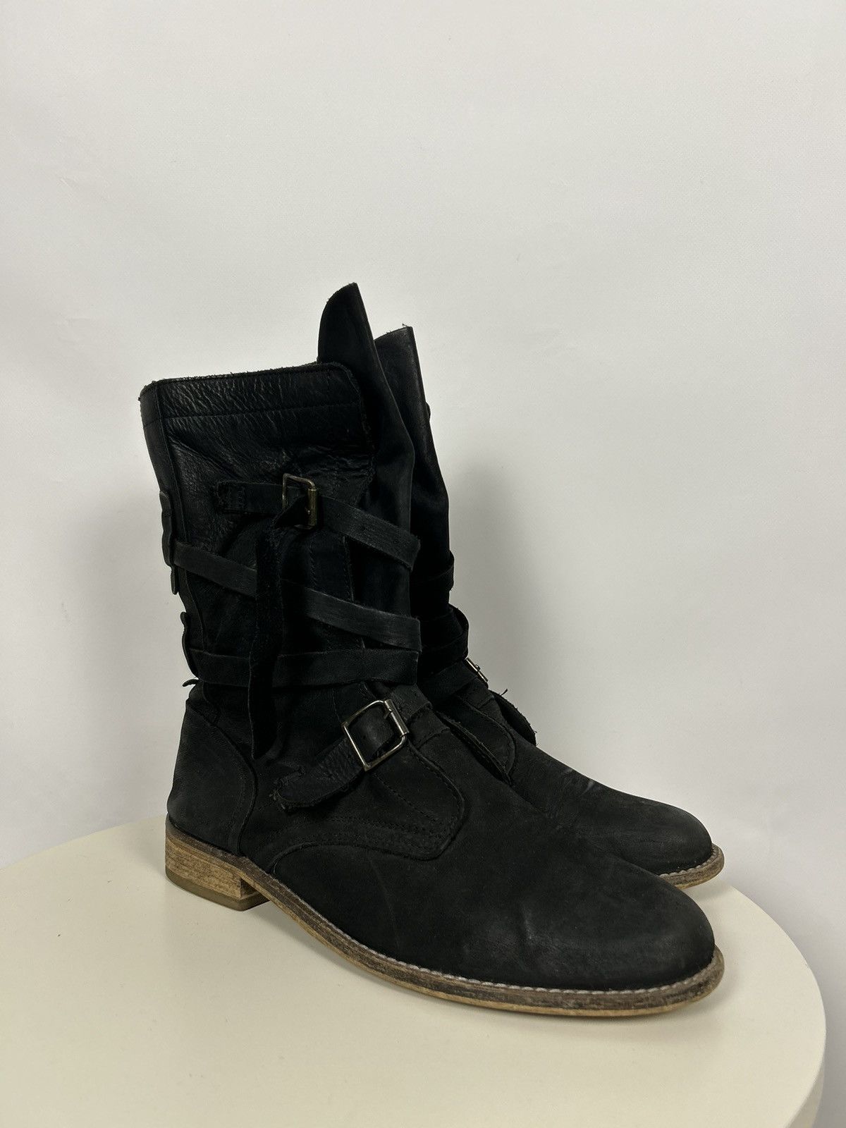 Avant Garde leather boots vintage y2k style