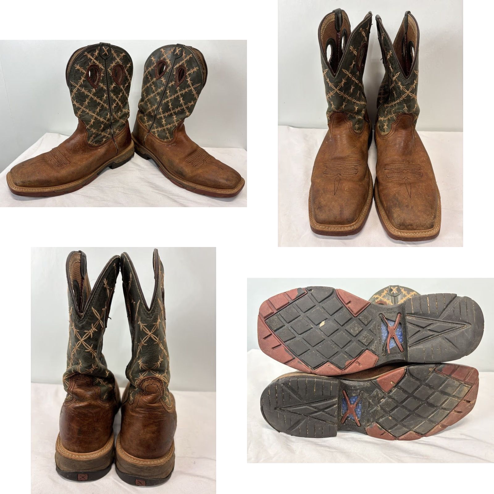 Twisted X VINTAGE Twisted X 12" Brown Leather Western Work Boot Men's 13D Size US 13 / EU 46 - 2 Thumbnail