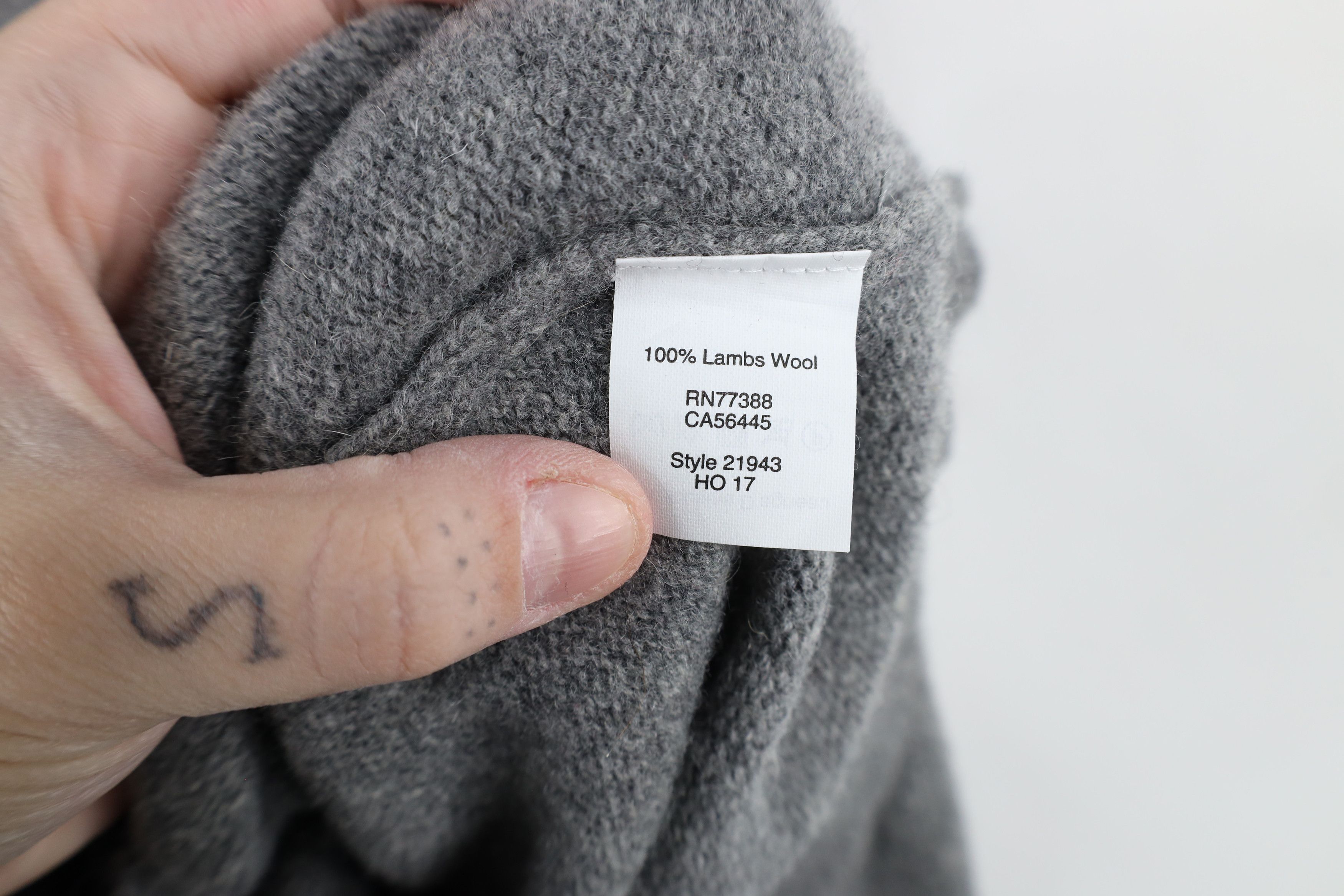 J.Crew × Vintage Vintage J Crew Wool Knit Shawl Collar Henley Sweater Gray Size US M / EU 48-50 / 2 - 6 Thumbnail