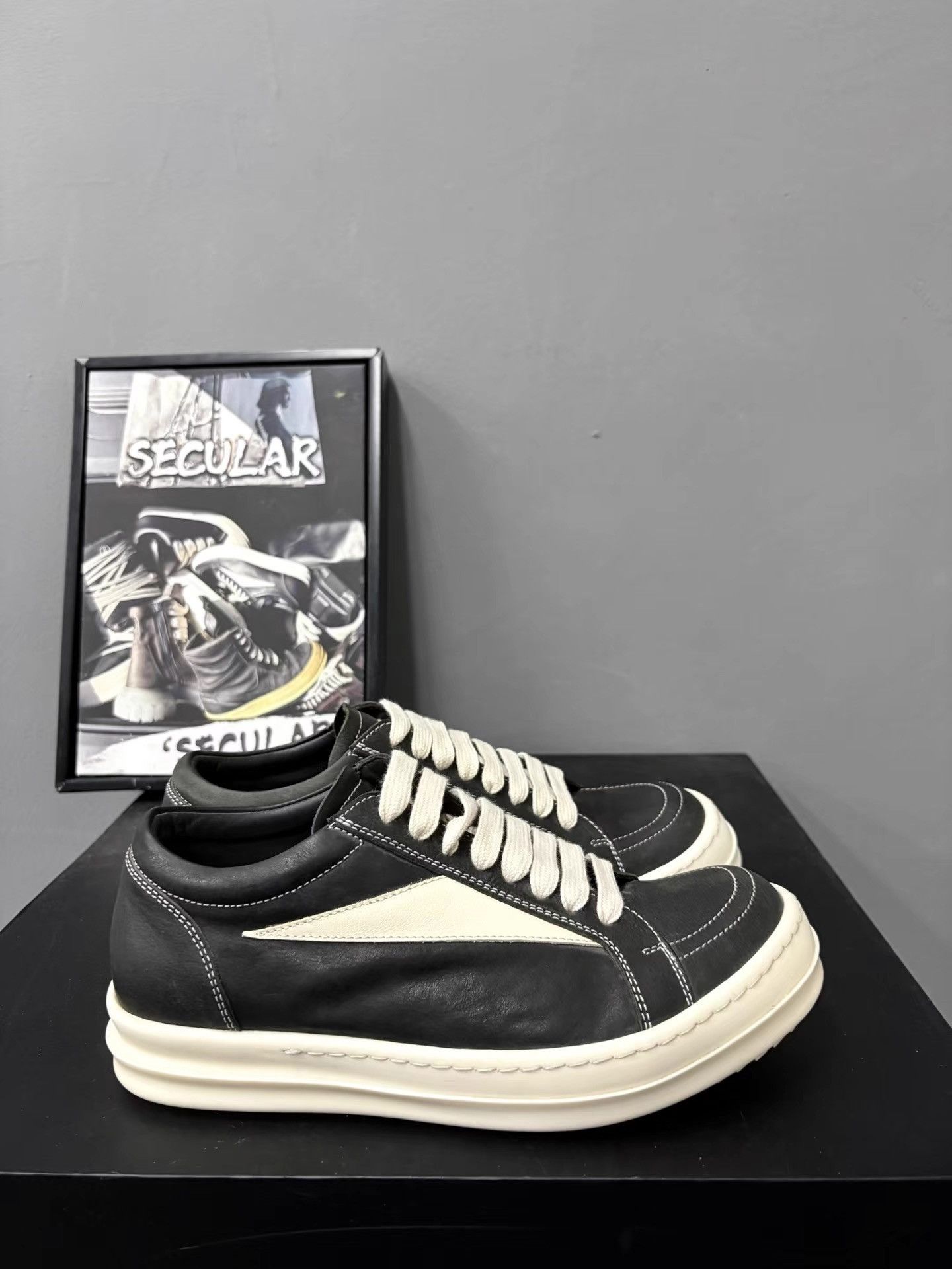 Rick Owens Rick Owens 24SS Leather Low-Top Infringement K34 Size US 7 / IT 37 - 4 Thumbnail