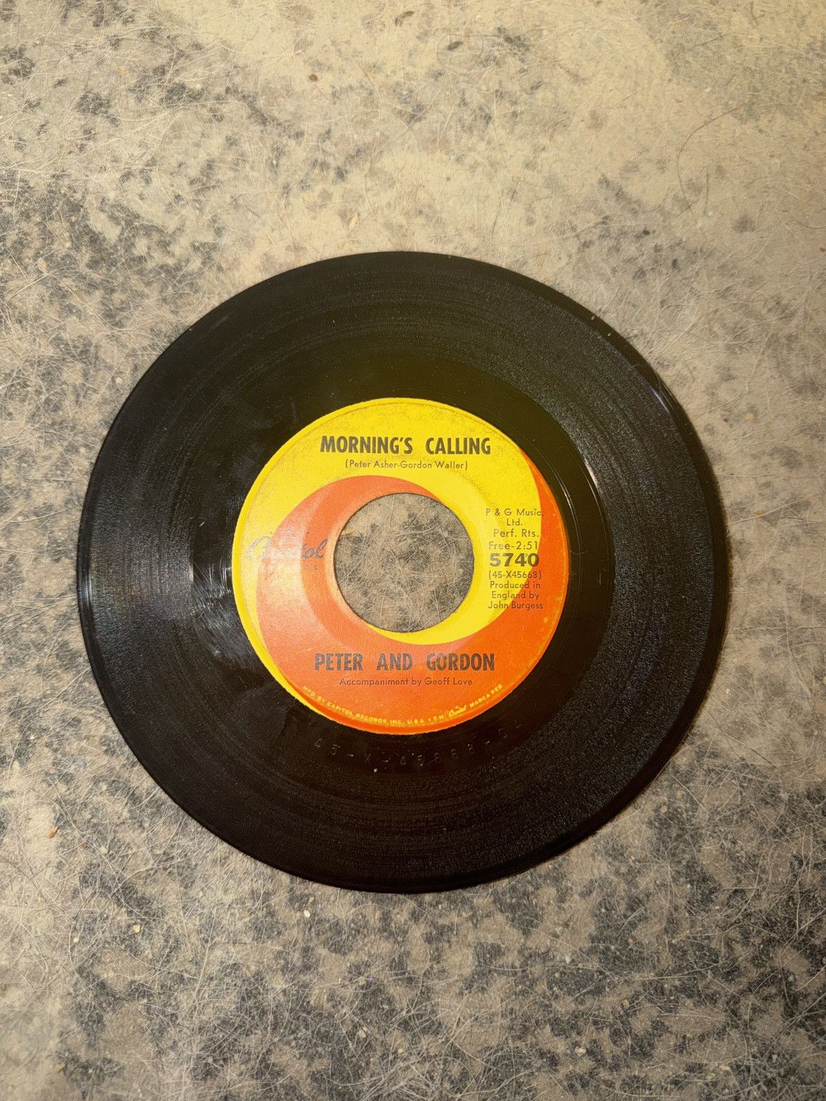 Vintage 1966 Peter And Gordon 45 Vinyl Size ONE SIZE - 2 Thumbnail