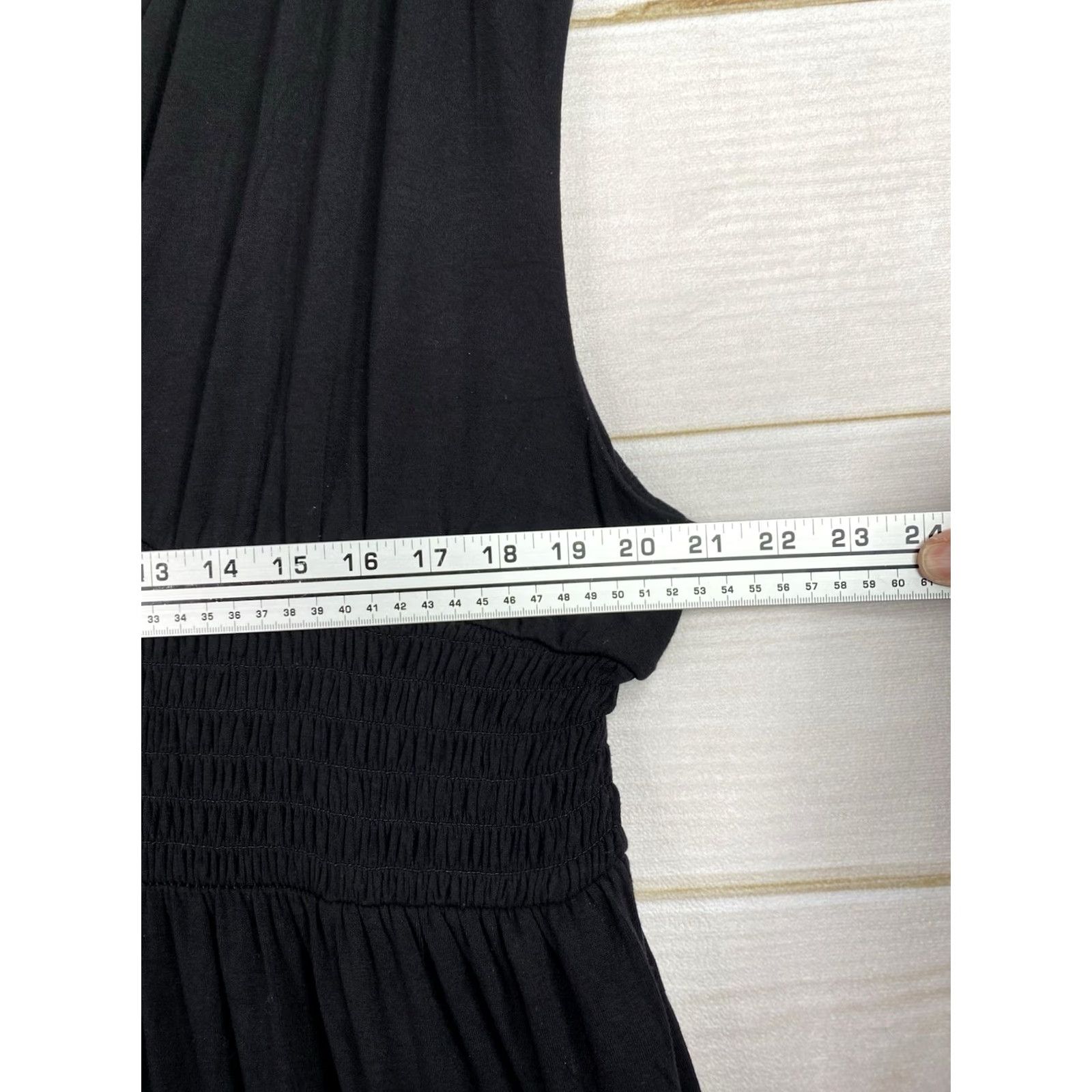 Old Navy Old Navy Jumpsuit XS-XXL Black Cap Sleeve Smocked Waist Wide Leg Pockets Vintage No Size 40" / US 18 - 3 Thumbnail