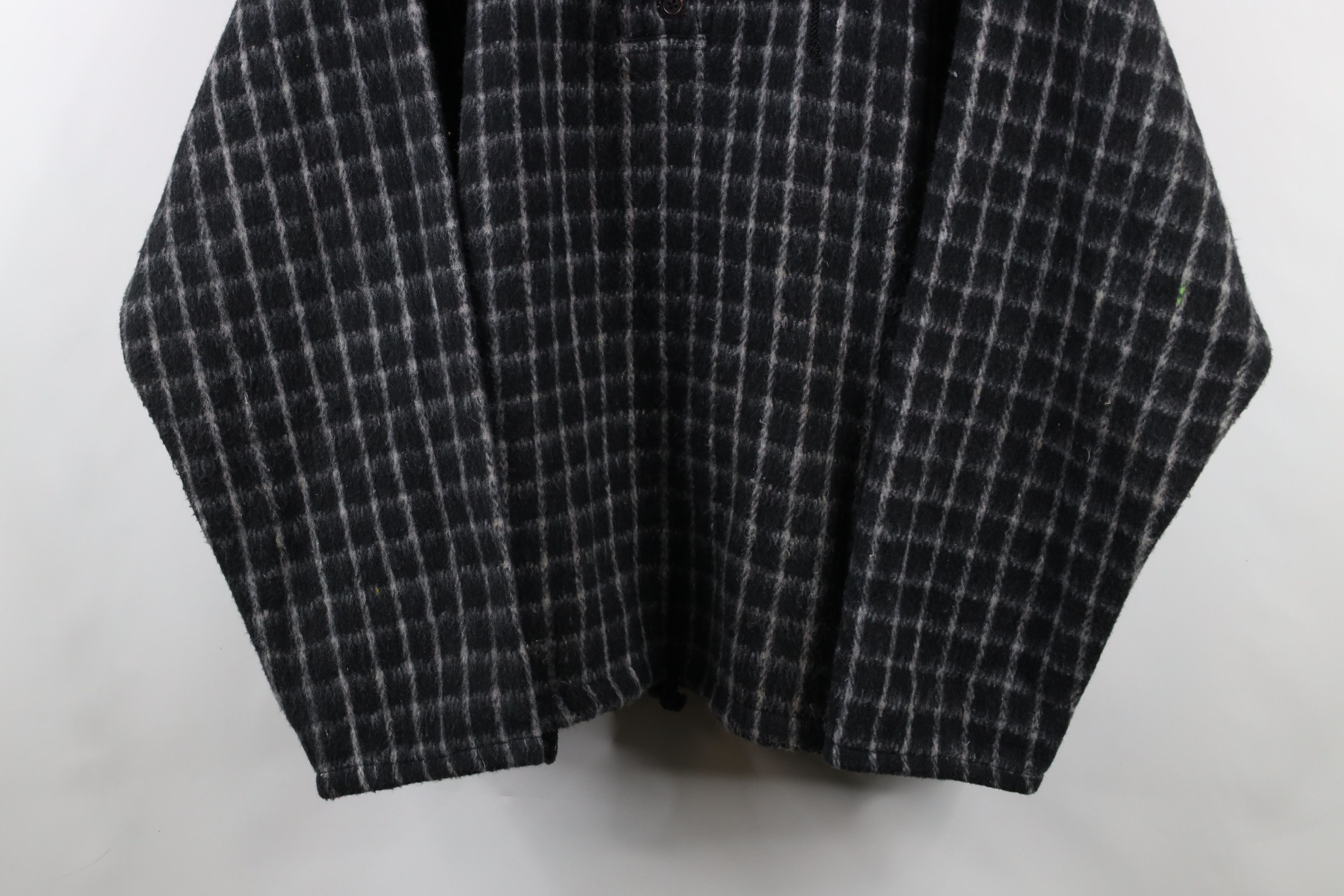 Vintage Vintage 90s Streetwear Baggy Oversized Fleece Hoodie Plaid Size ONE SIZE - 3 Thumbnail