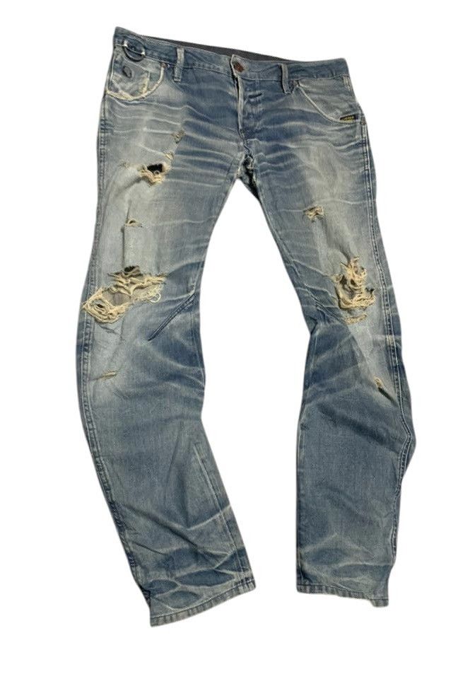 If Six Was Nine Vintage G Star Raw Curve Leg Jeans Distressed Size US 36 / EU 52 - 2 Thumbnail