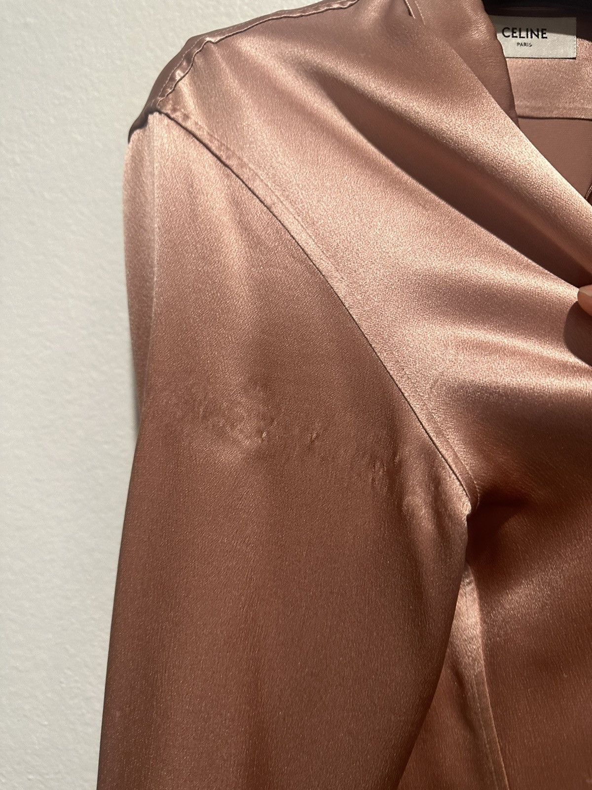 Celine × Hedi Slimane $1500 Satin Silk Loose Shirt 37 Size US S / EU 44-46 / 1 - 6 Thumbnail