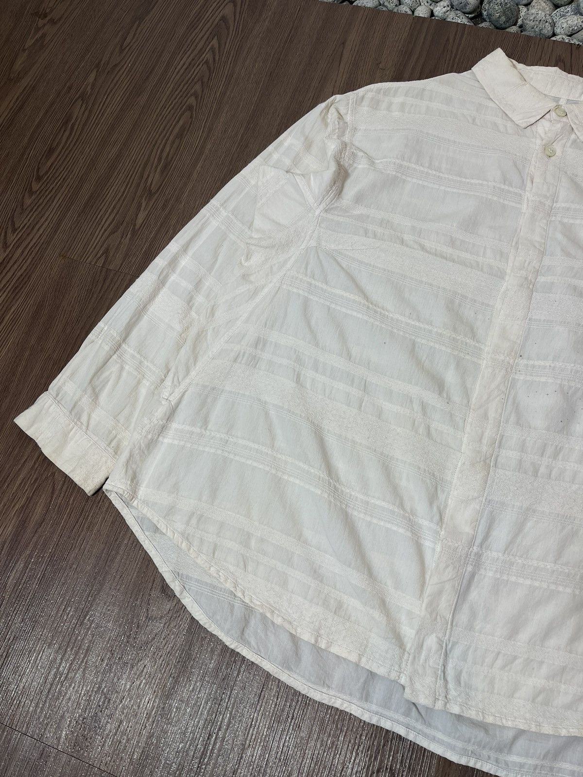 Issey Miyake Plantation by Issey Miyake White Pleated Shirt Size US L / EU 52-54 / 3 - 6 Thumbnail