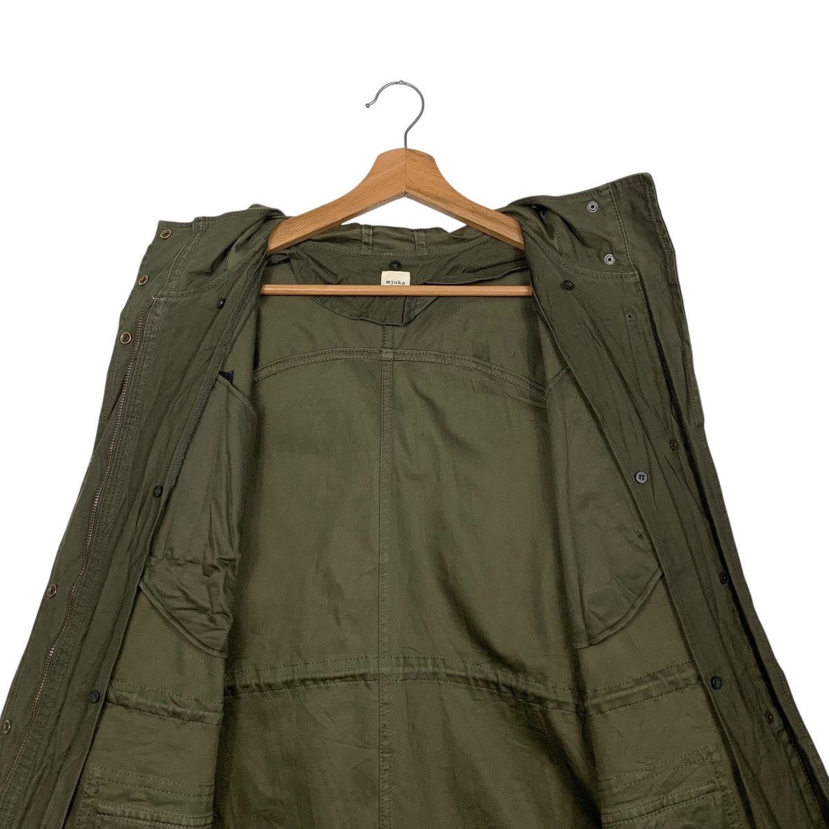 Japanese Brand MJUKA Olive Green Fish Tail Parka Free Size #2461-C110 Size US S / EU 44-46 / 1 - 10 Thumbnail
