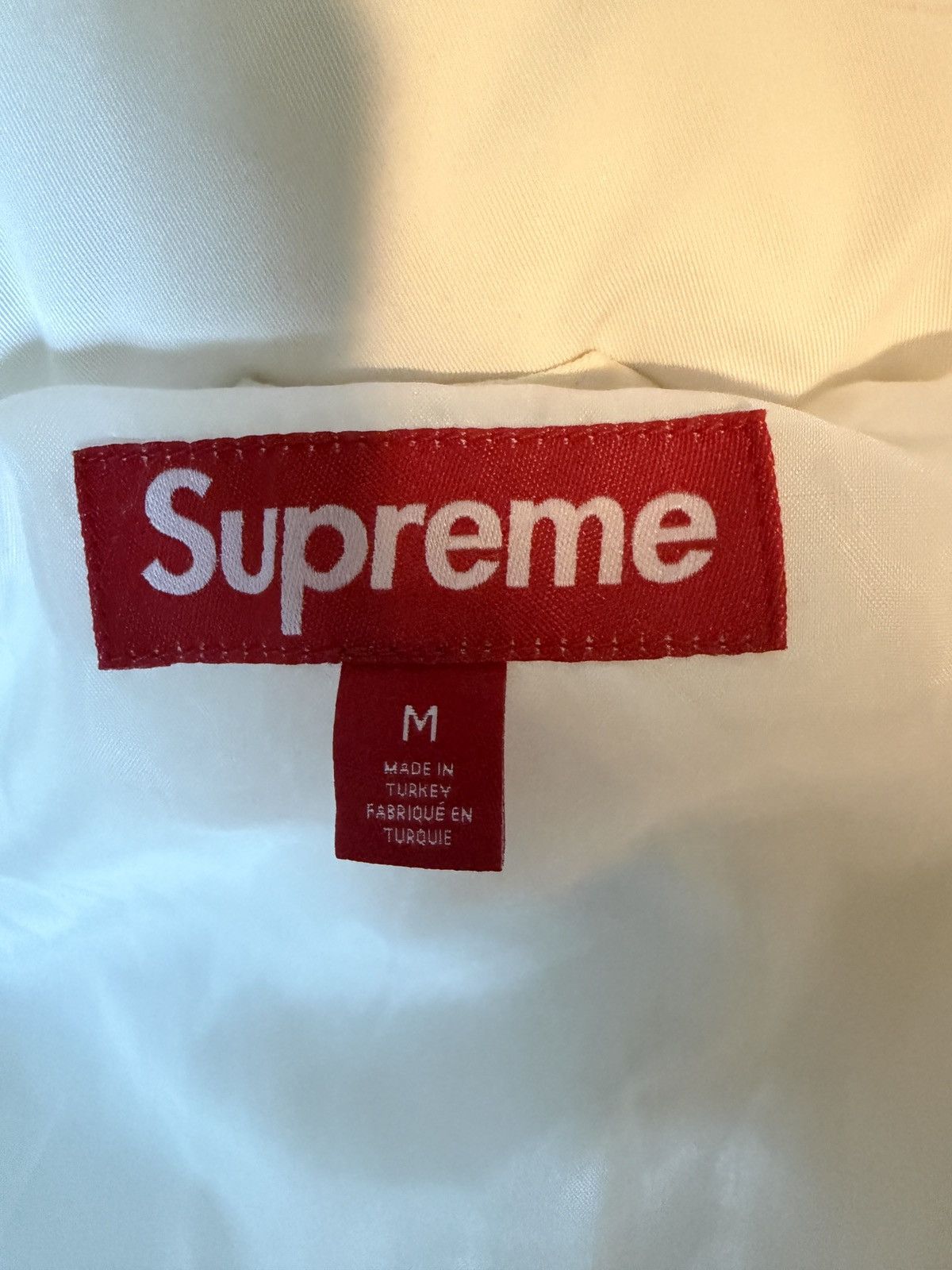 Supreme Supreme Leather Yoke Puffer Jacket 'White' Size US M / EU 48-50 / 2 - 4 Thumbnail