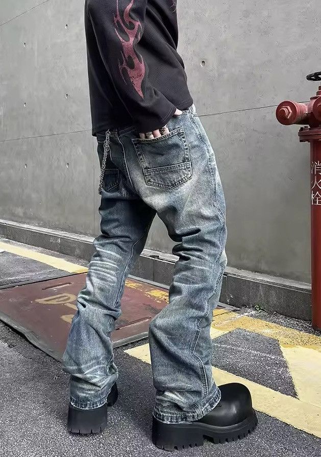 Japanese Brand × Jean Distressed Holes Straight Jeans Size US 33 - 2 Thumbnail