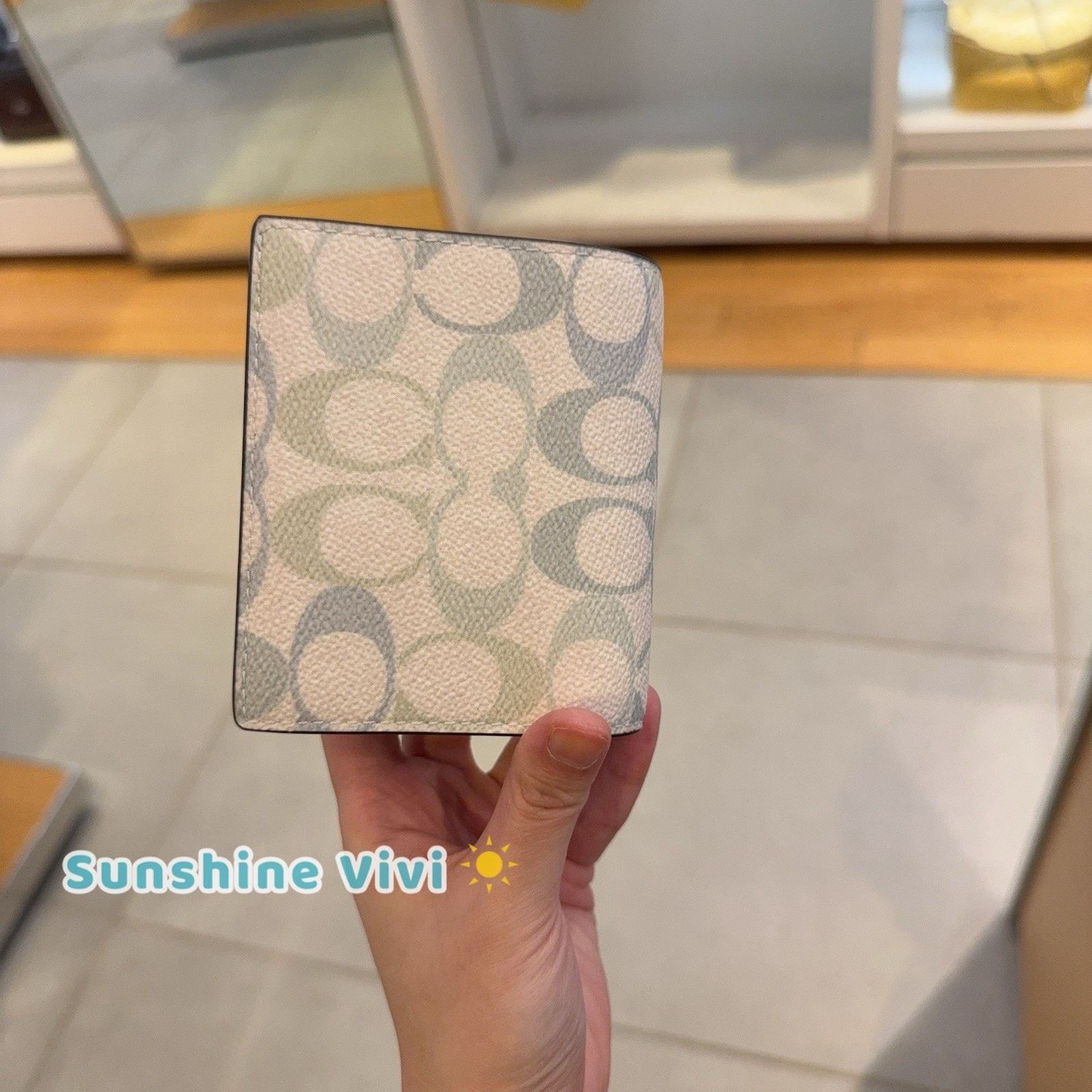 Coach NWT Coach Snap Wallet Canvas CEC37 Silver/CHALK/BLUE Size ONE SIZE - 6 Thumbnail