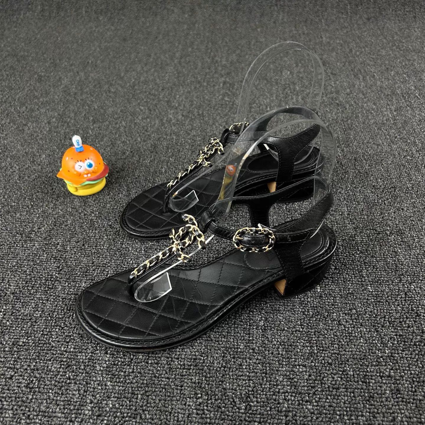 Chanel Chanel 24c Black Strappy Block Heel Sandals 35.5 Size US 5 / IT 35 - 1 Thumbnail