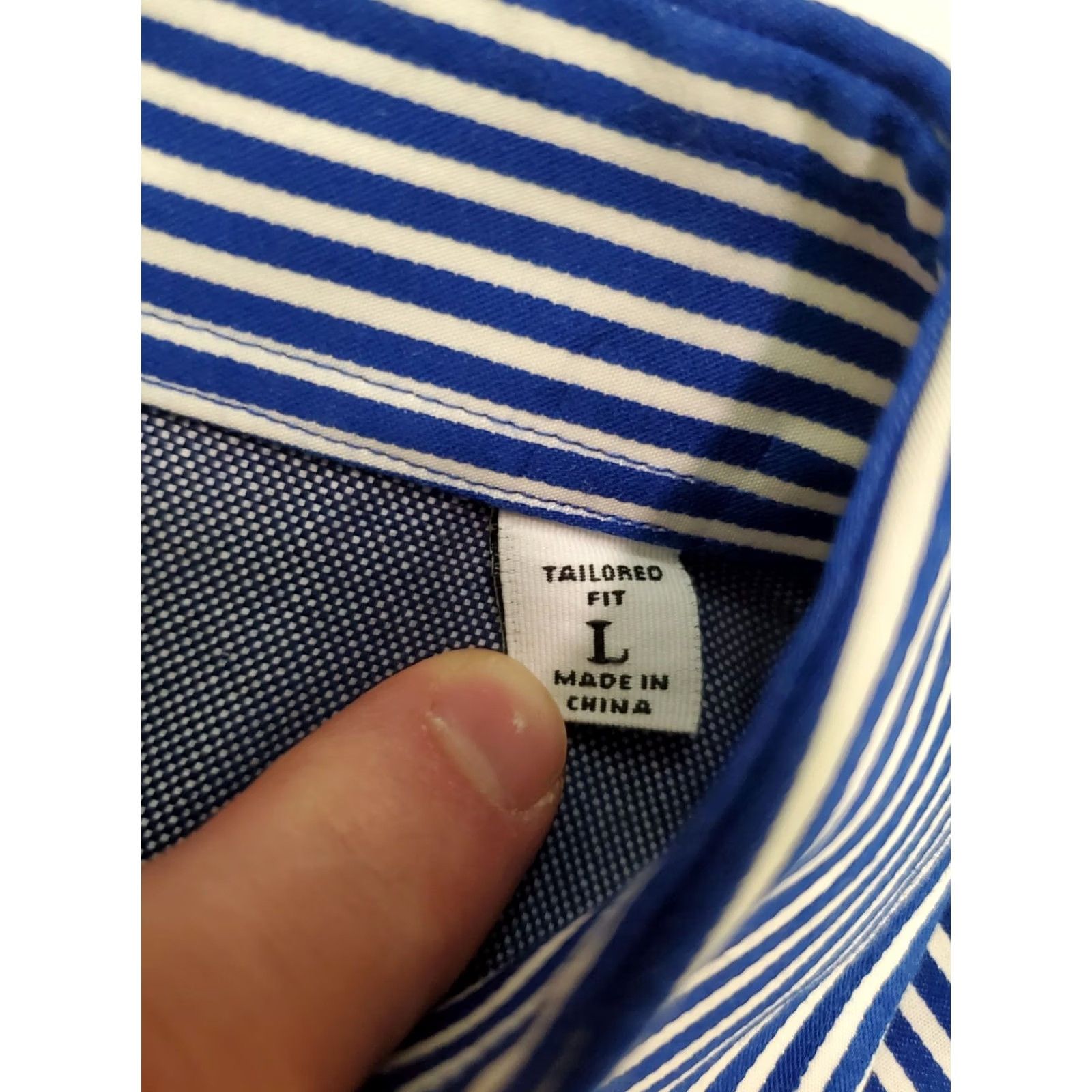 Robert Graham Robert Graham Shirt Men's L Tailored Fit Modern Americana Blue White Striped Button-Up Size US L / EU 52-54 / 3 - 7 Thumbnail