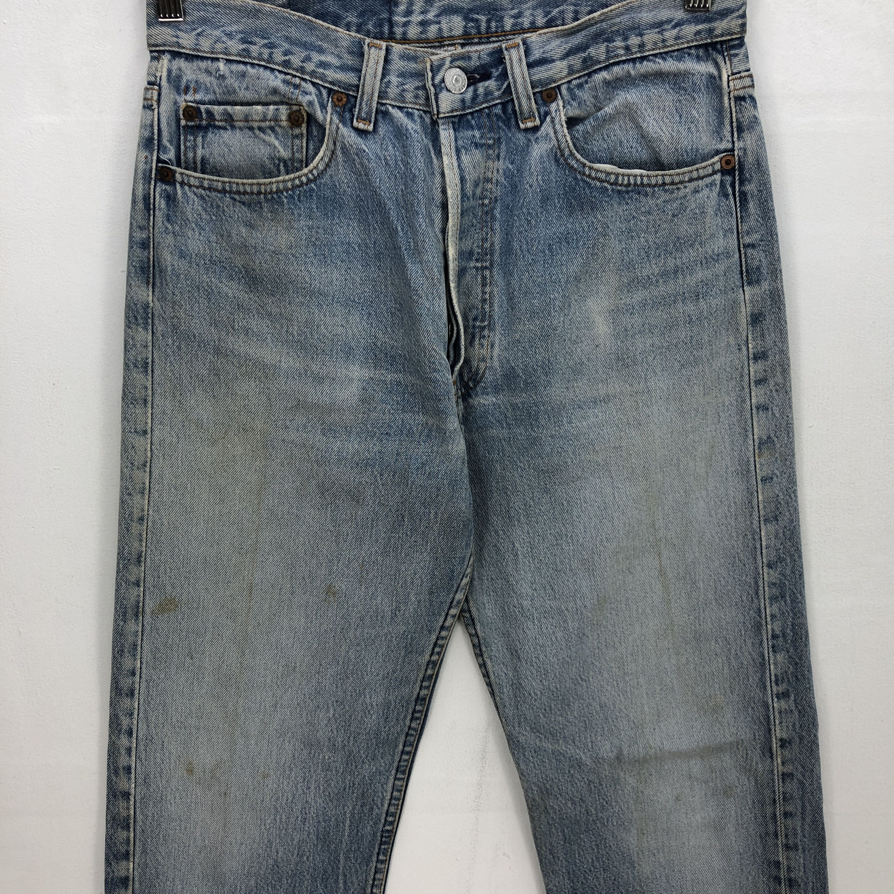 Levi's × Vintage Vintage Levi's 501 Sun Faded Jeans Light Wash Denim Size US 30 / EU 46 - 3 Thumbnail