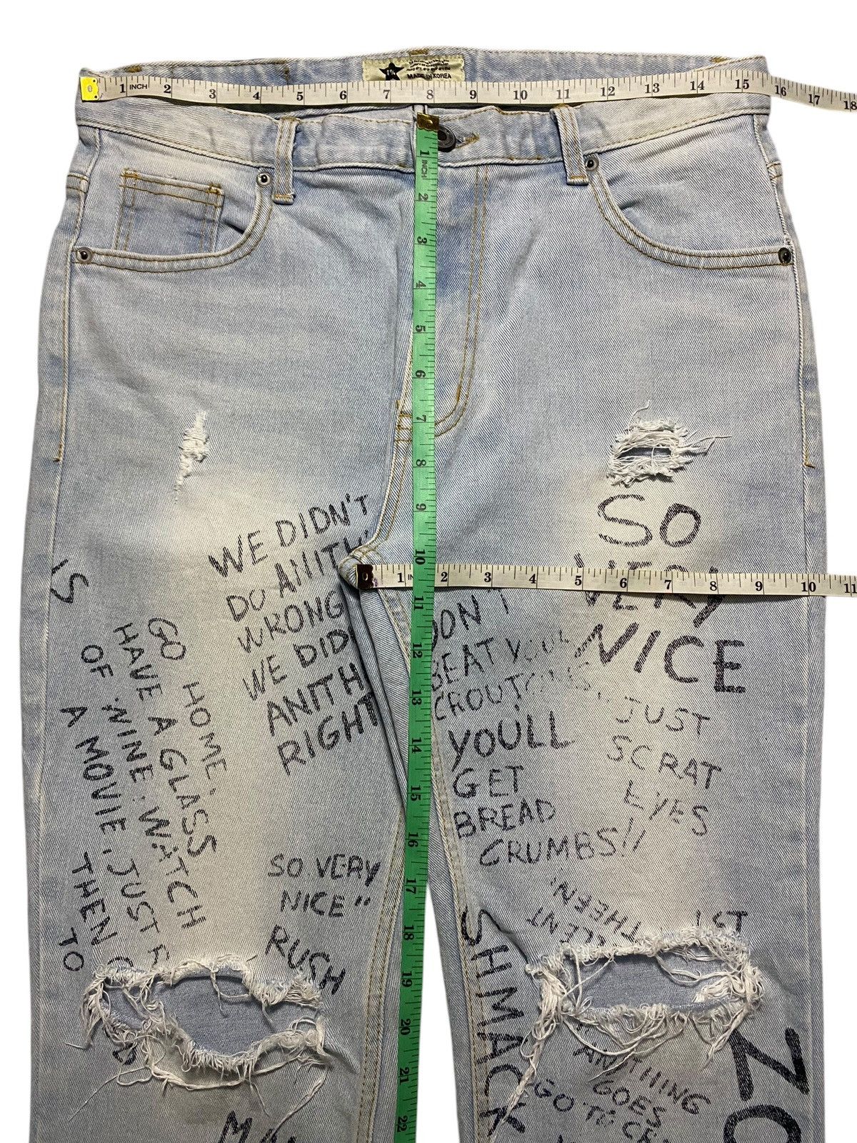 Japanese Brand Customised vintage jeans hand written slogan paint splatter Size US 31 - 12 Thumbnail