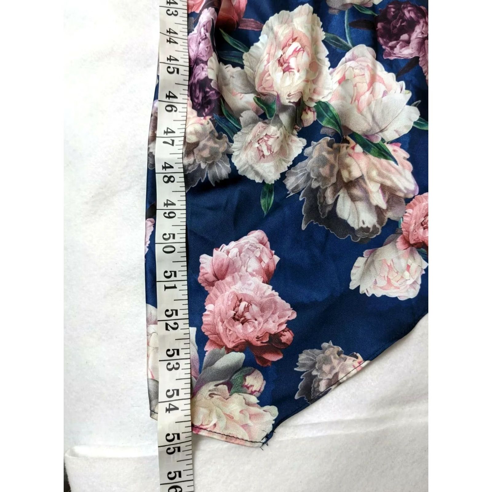 Vintage Chi Chi London Women's Midi Cami Floral Rose Print Dress Sz UK 10 US 6 Blue Sleeveless A-Line Casual Size M / US 6-8 / IT 42-44 - 6 Thumbnail