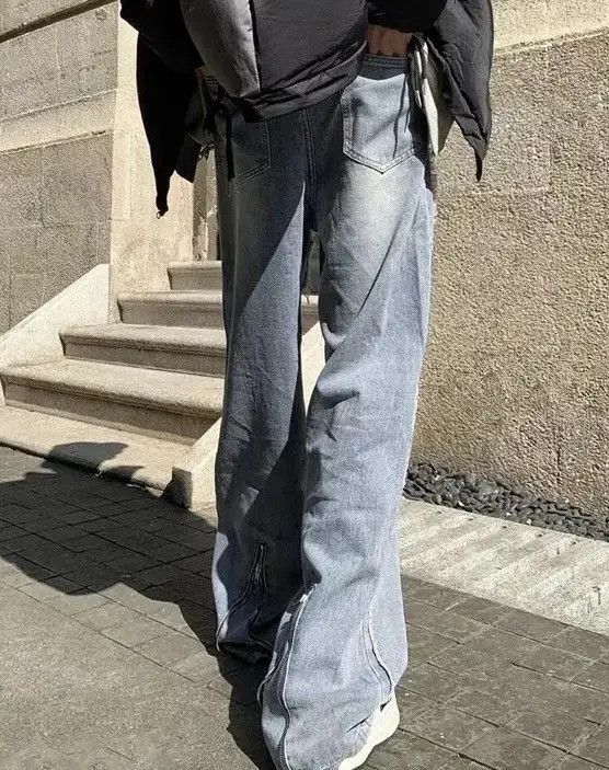 Japanese Brand Y2K Streetwear Zipper Stacked Baggy Jeans Size US 32 / EU 48 - 3 Thumbnail