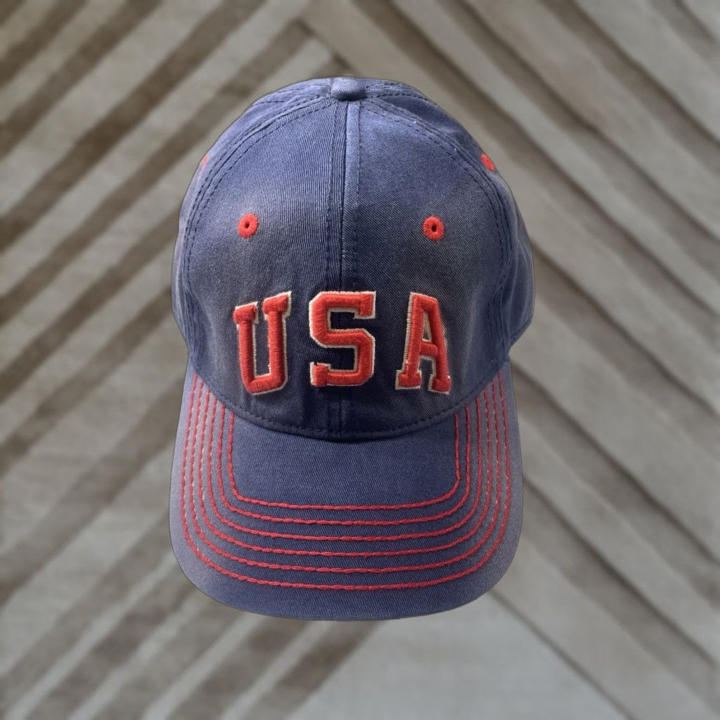 American Needle NWT American Needle Baseball Cap Navy Twill Adjustable Cap USA Team Logo Embroidered Unisex Adults Size ONE SIZE - 1 Thumbnail