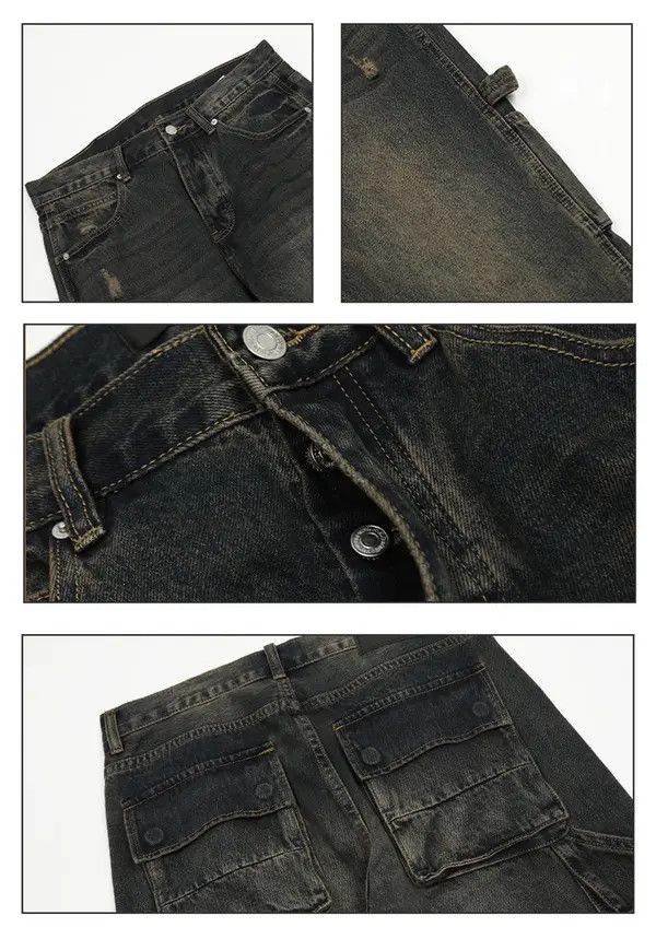 VIBE Grunge y2k faded baggy cargo jeans streetwear Size US 32 / EU 48 - 6 Thumbnail