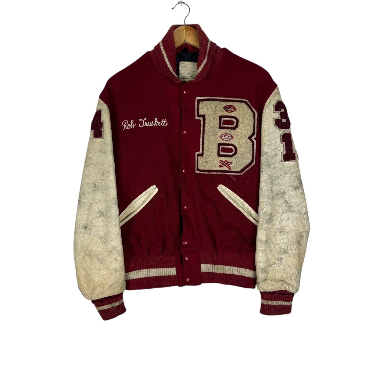Delong 🌟VTG DELONG CAPITAL B NFL VARSITY JACKET Size US M / EU 48-50 / 2 - 1 Thumbnail