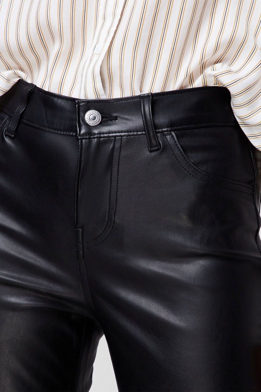 Levi's Vintage Levi's 720 Black Faux Leather high rise skinny Pants Size 29" - 4 Thumbnail