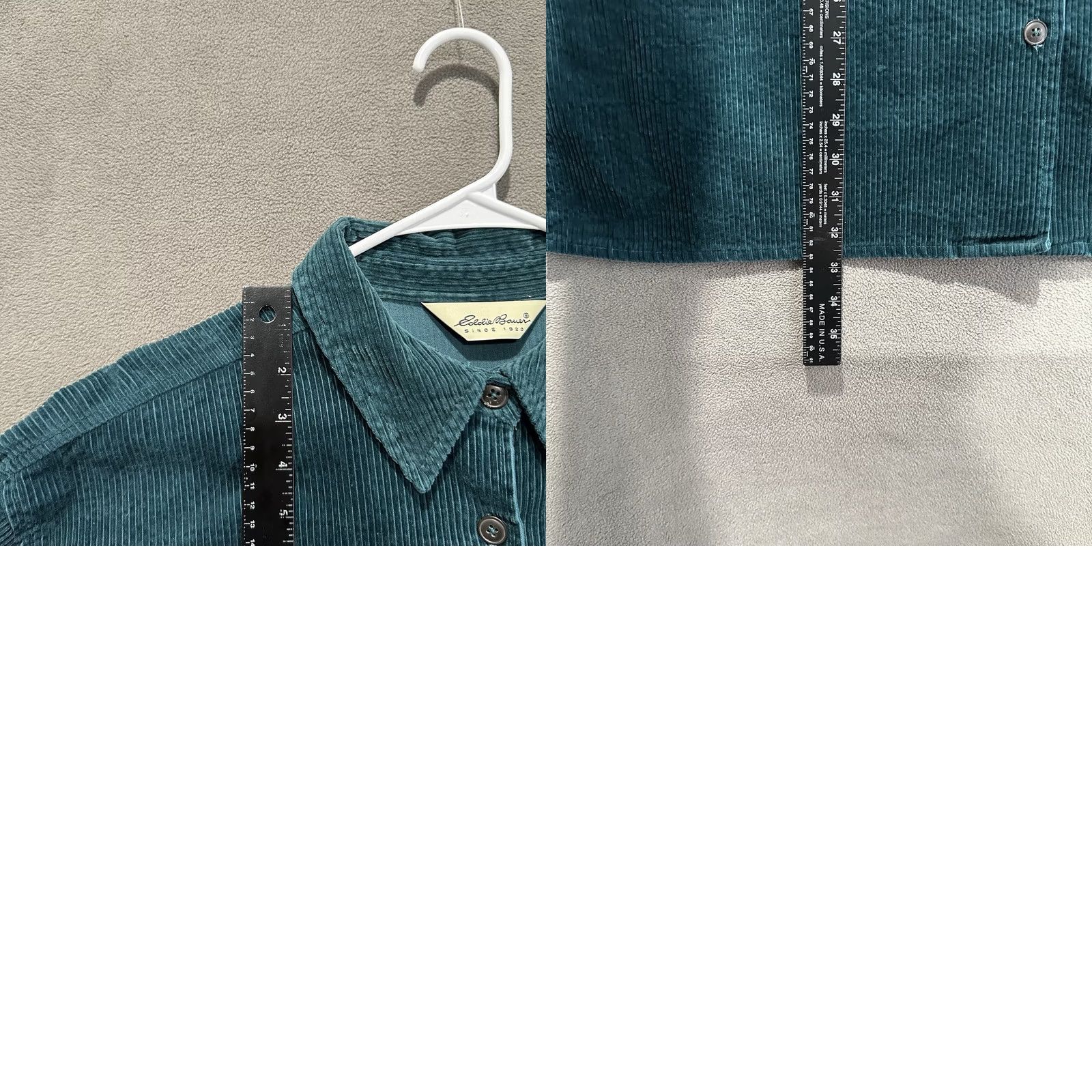 Eddie Bauer Vintage Eddie Bauer Shirt Womens Large Green/Blue Shacket Button Up Oversized Size L / US 10 / IT 46 - 8 Thumbnail