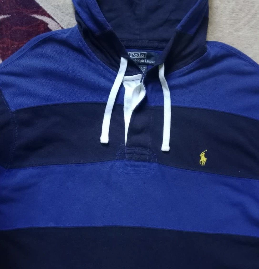 Polo Ralph Lauren Vintage Polo Ralph Lauren Striped Navy Hoodie Size US XL / EU 56 / 4 - 3 Thumbnail