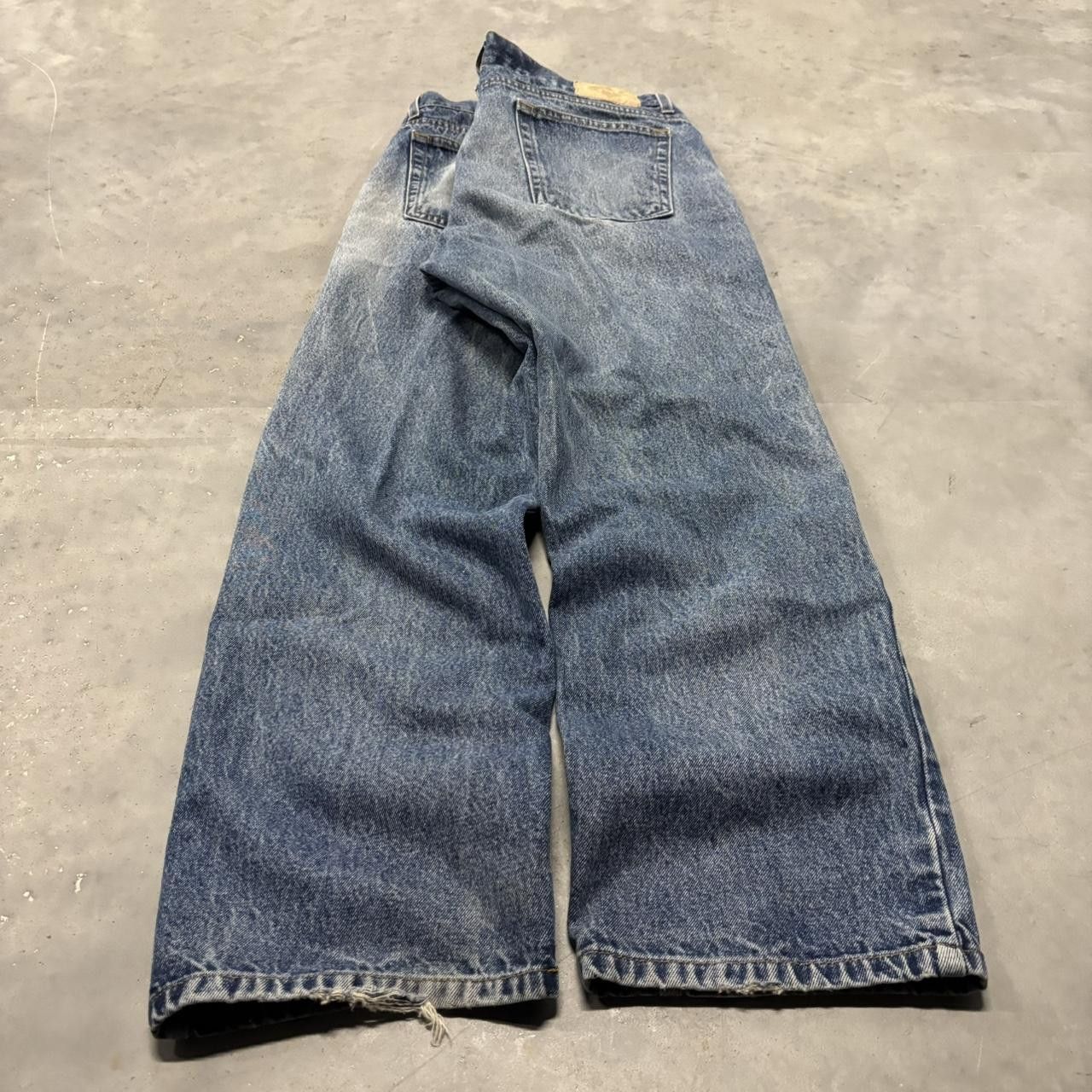Japanese Brand × Vintage Crazy Vintage Y2K/2000s Grunge Faded Dark Wash Denim Jeans! Size US 36 / EU 52 - 4 Thumbnail