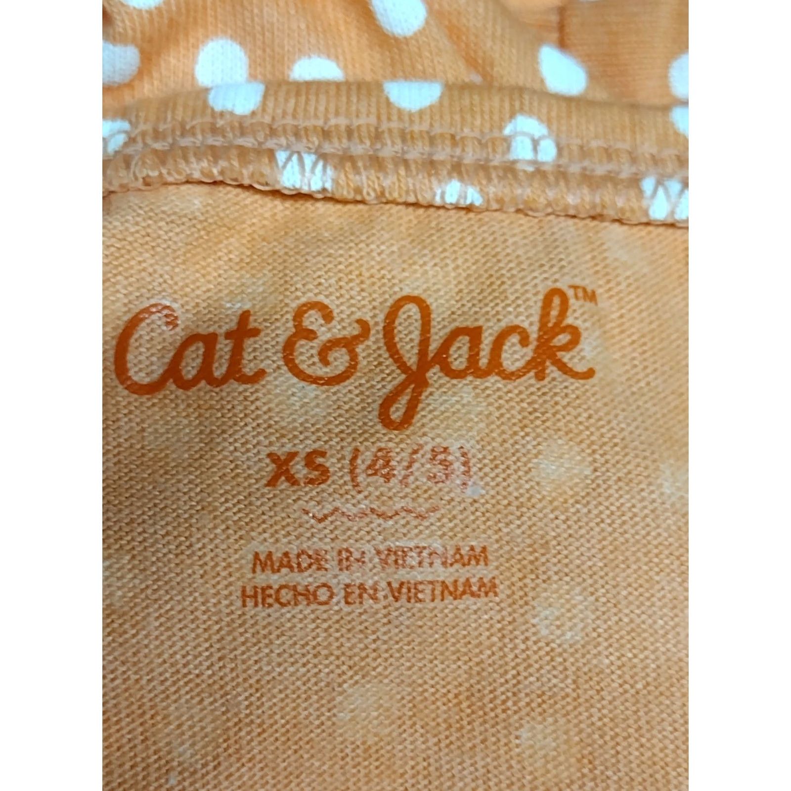 Vintage Cat & Jack Girls Mini Dress XS Melon Dot Fit & Flare Sleeveless Size XS / US 0-2 / IT 36-38 - 5 Thumbnail