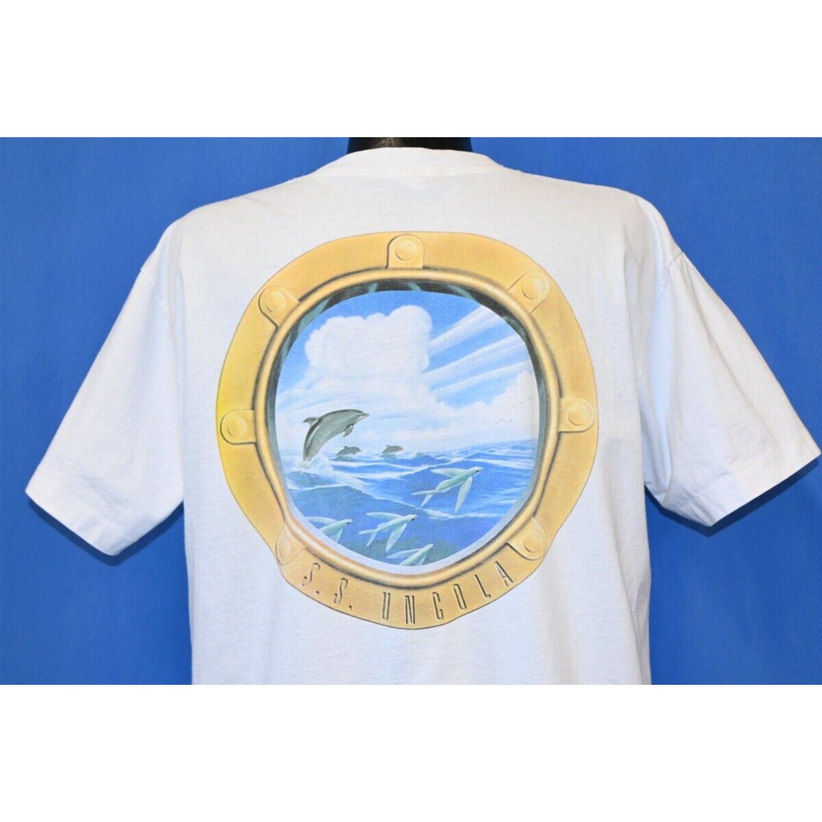 image of Vintage 90's Ss Uncola 7Up Cruise Soda Island Treasure Dolphins 1993 T-Shirt XL in White, Men's