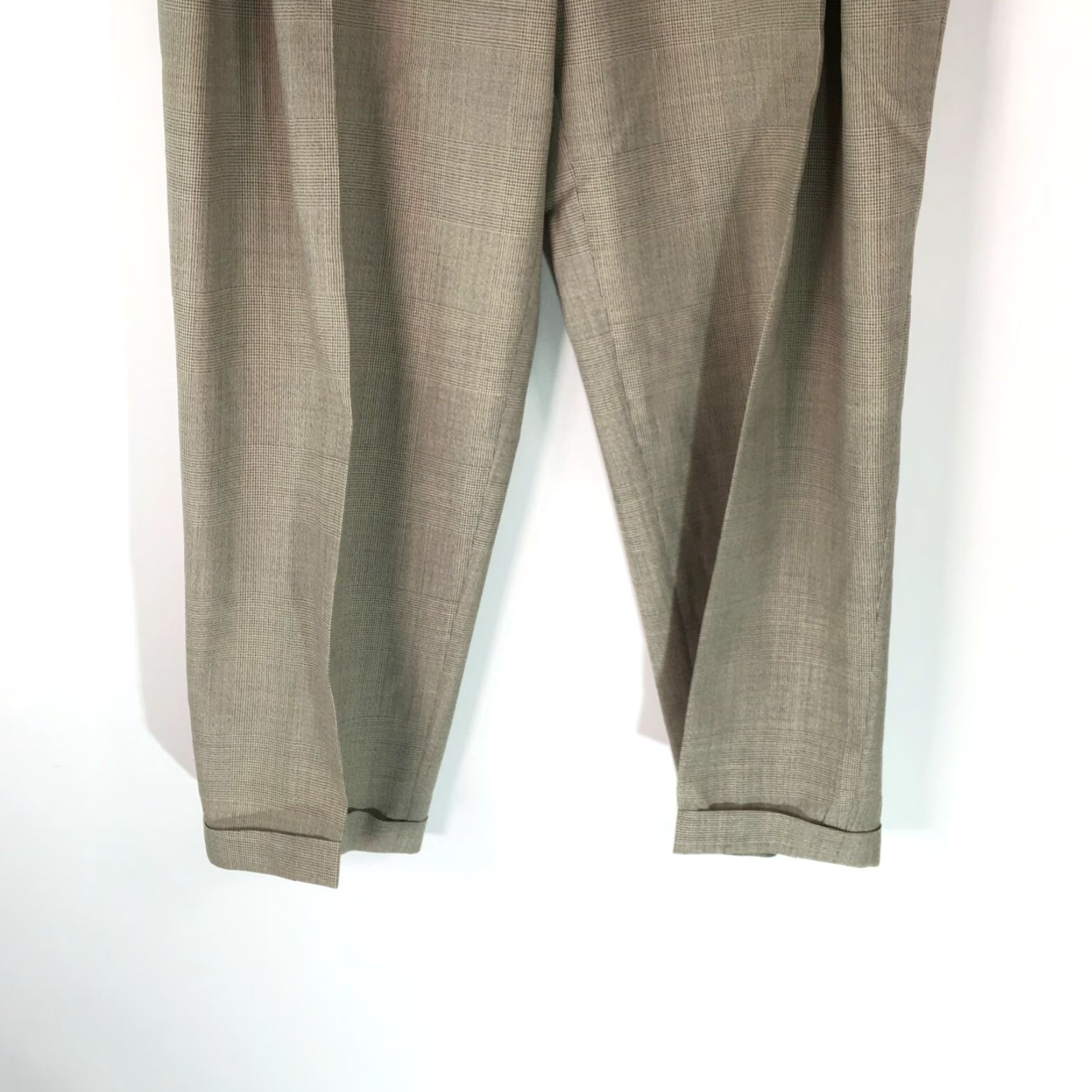 Vintage VINTAGE Luigi Rotto Arlotta Mens Dress Pants Cuffed Pleated Brown Wool Knit Check 36 Regular Inseam 32 Italy Vintage Men Pants 90s style Size US 36 / EU 52 - 6 Thumbnail