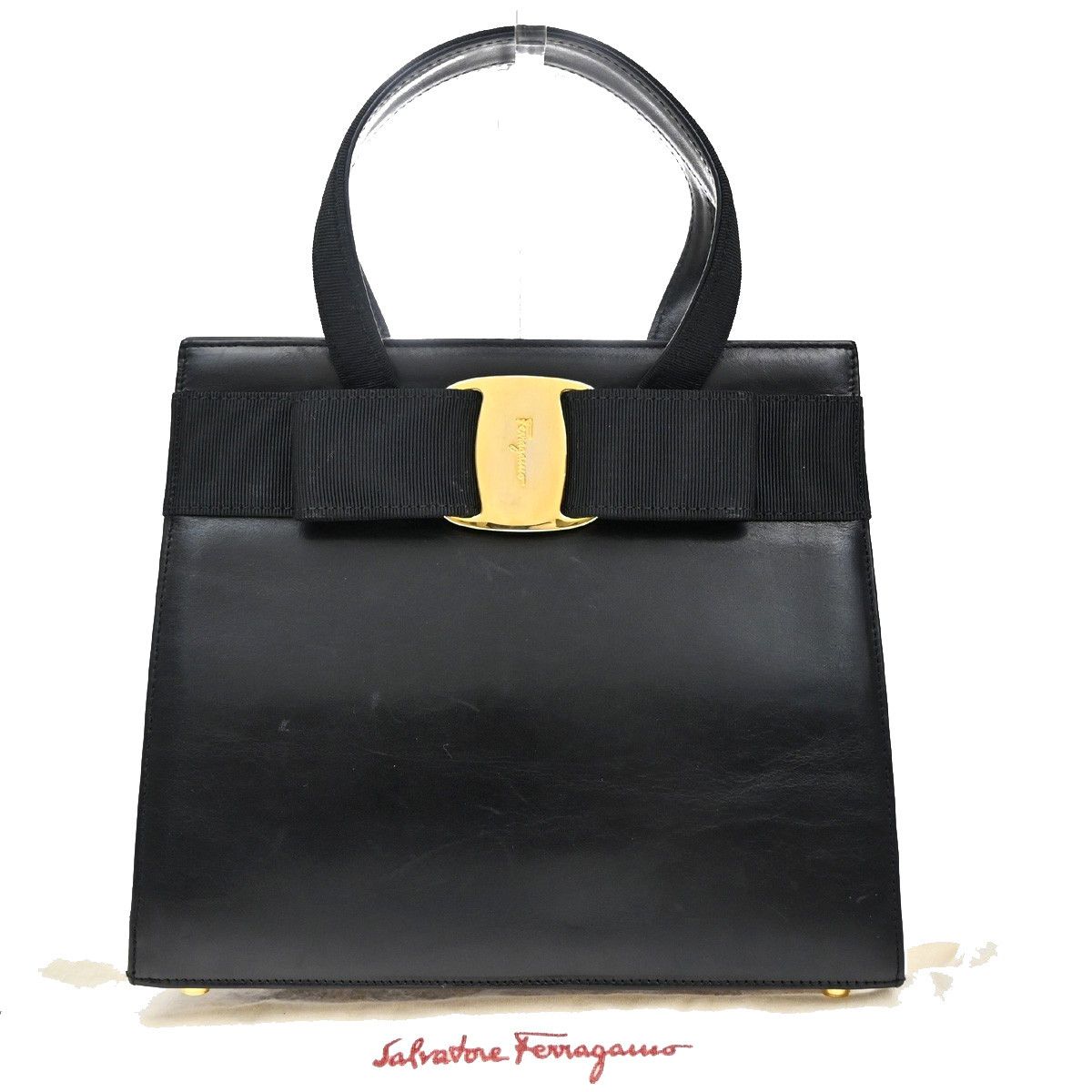 Salvatore Ferragamo Salvatore Ferragamo Convertible Vara Bow Tote Leather Size ONE SIZE - 1 Thumbnail